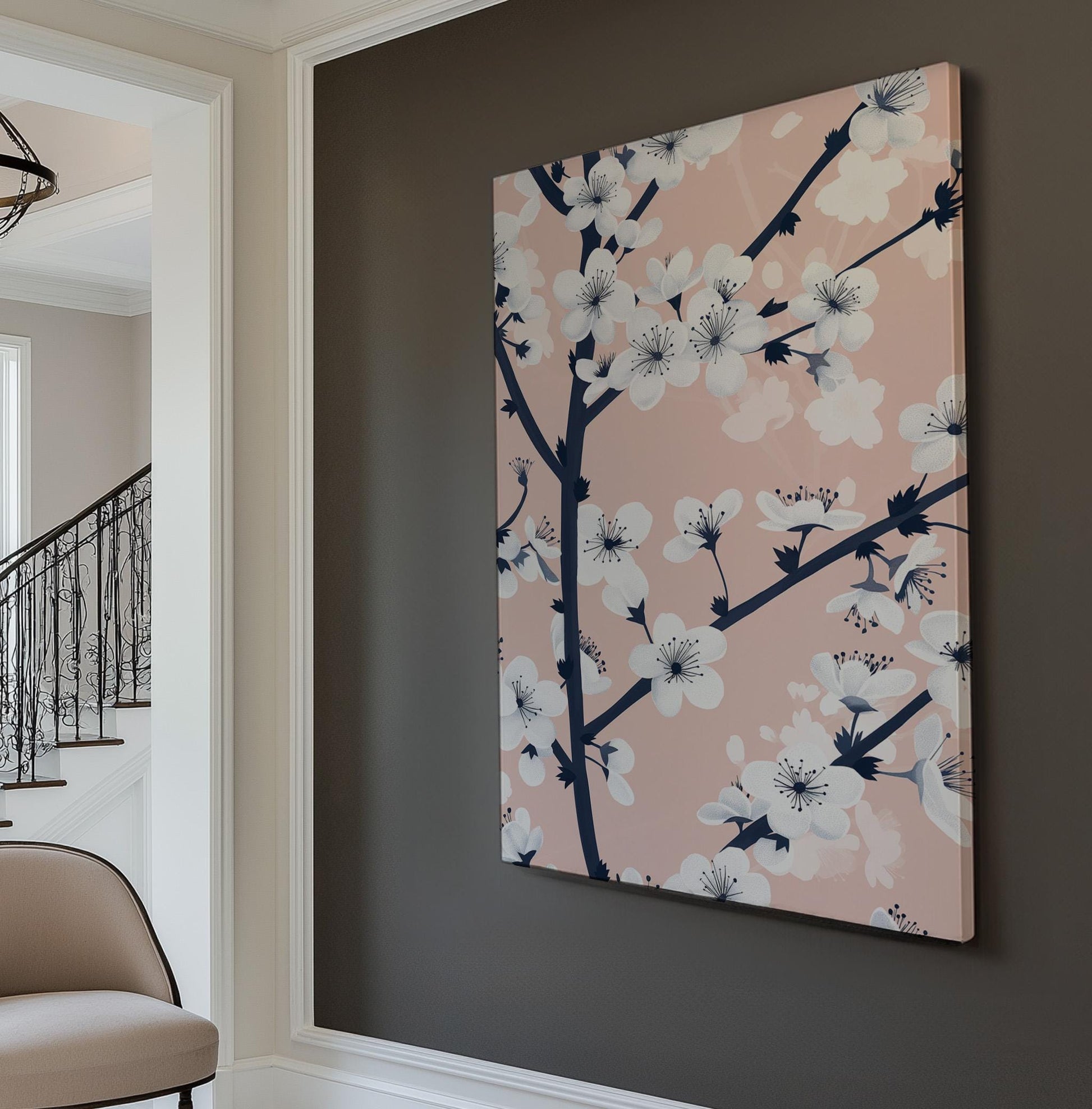 Cherry Blossom Canvas Print: Vintage Japanese Sakura Tree Wall Art