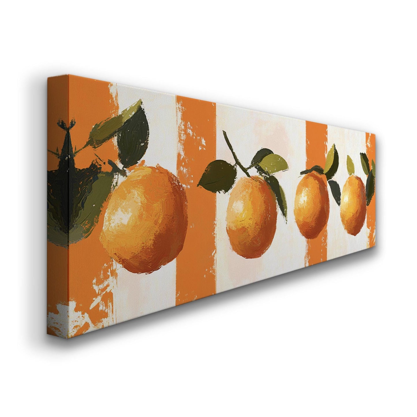 Rustic Abstract Orange Panoramic Farmhouse Vibes, Minimal Kitchen Wall Canvas Print, Country Style Printed Canvas Art
