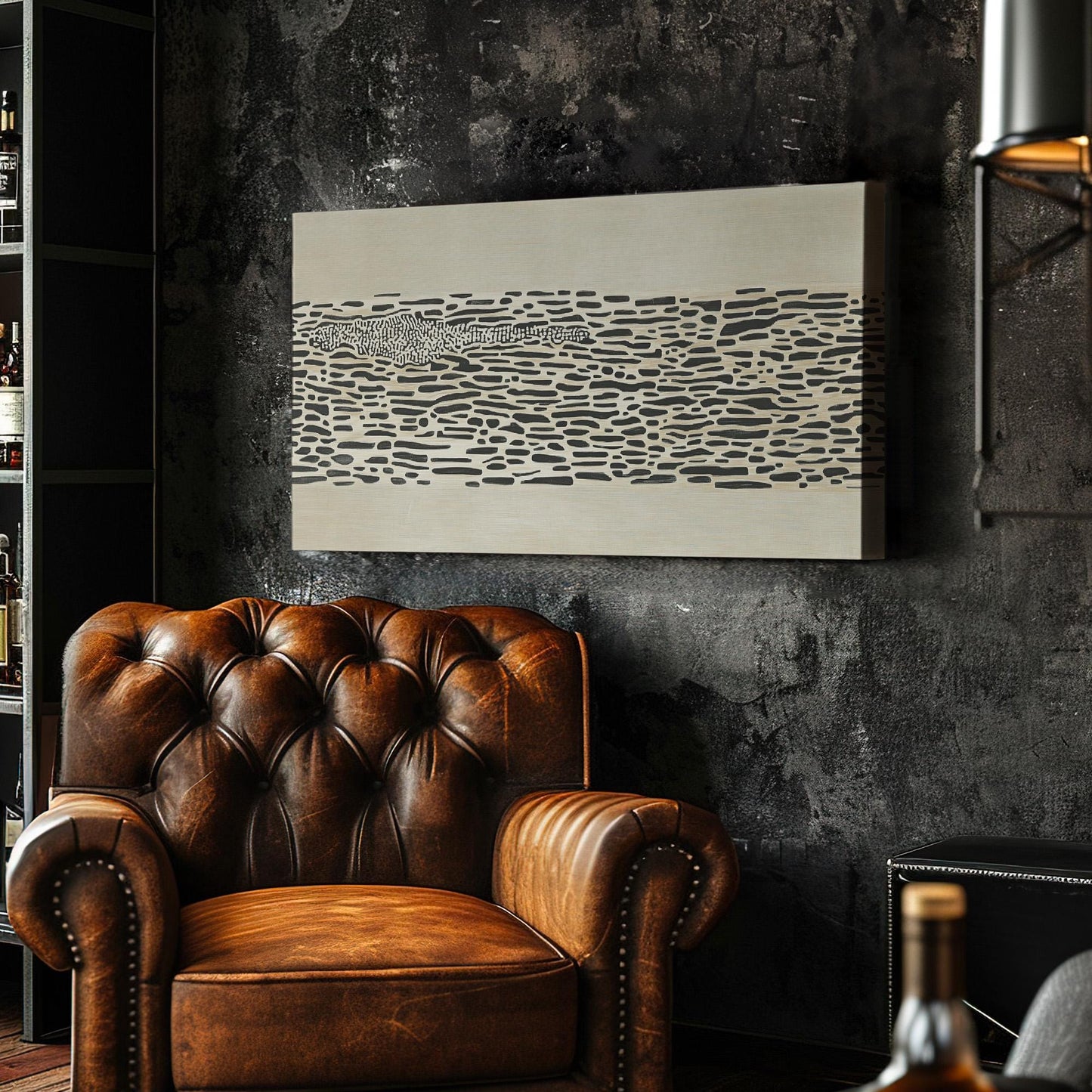 Silent Predator Wall Art For Living Room, Horizontal Abstract Crocodile Canvas Print, Neutral Safari Decor Canvas Art