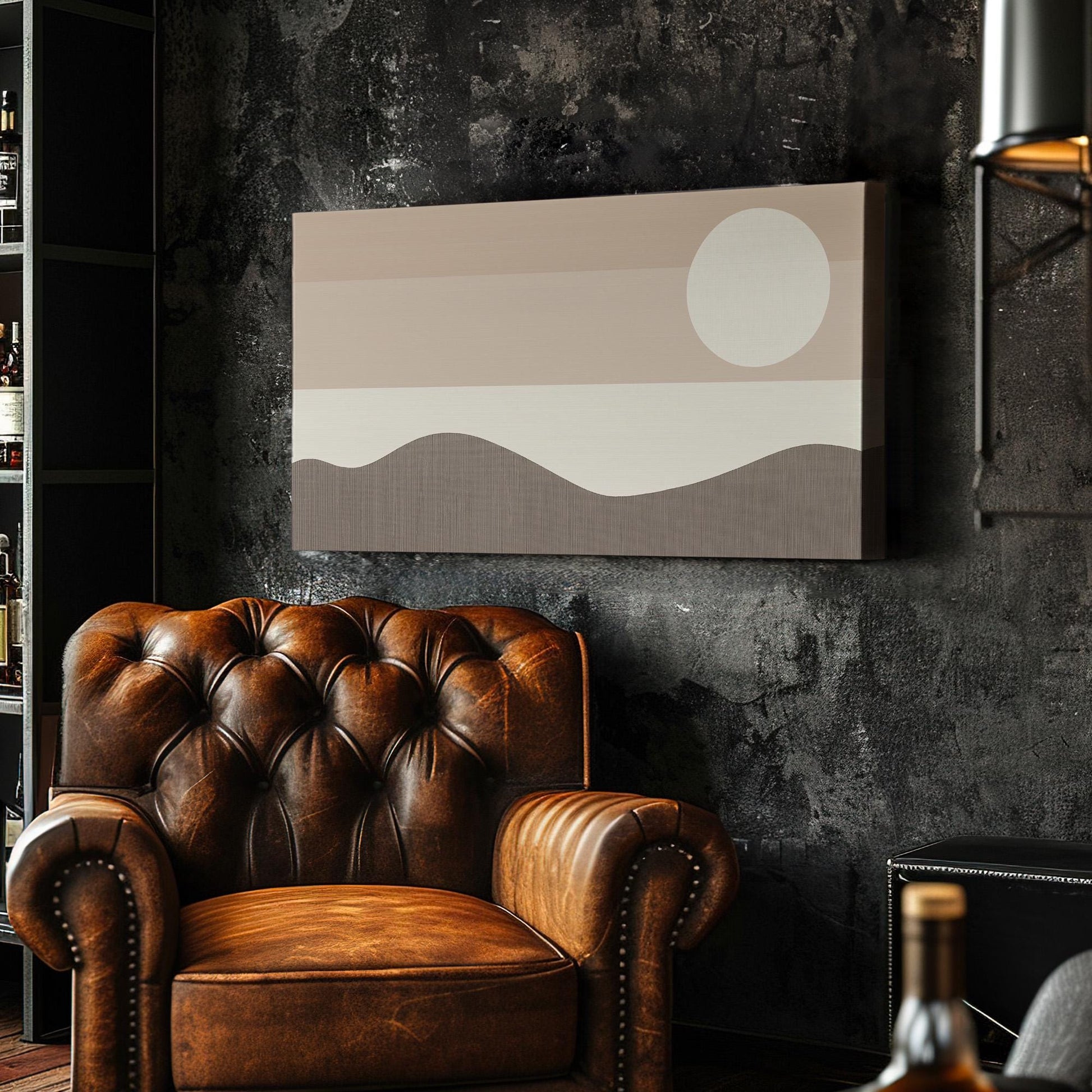 Desert Glow Wall Art For Bedroom, Horizontal BohoSunset Canvas Print, Abstract Dunes Decor Canvas Art