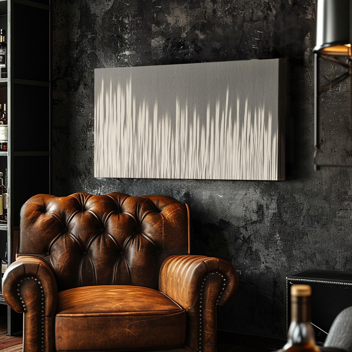 Abstract Reeds Wall Art For Living Room, Horizontal Tall Grass Canvas Print, Nature Inspired Decor Canvas Art