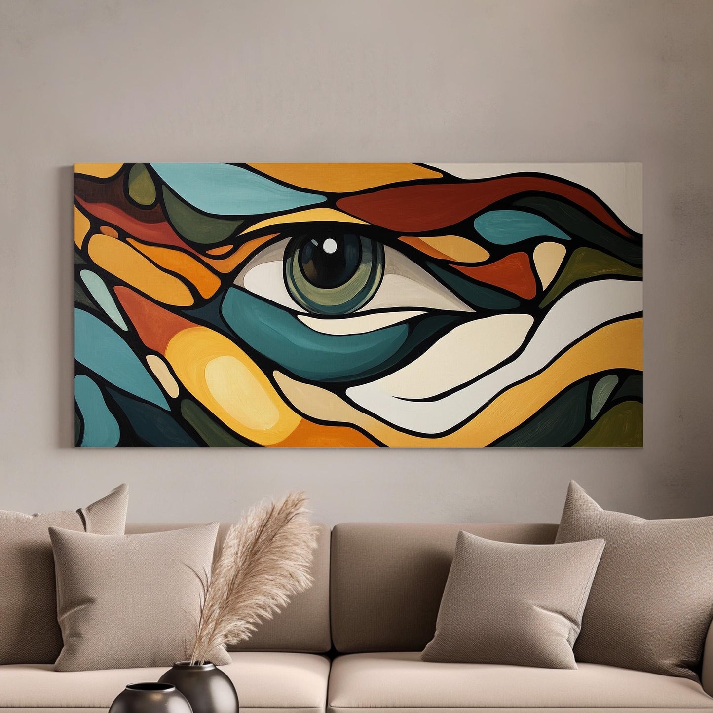 Abstract Eye Canvas Print: Mid Century Modern Wall Art