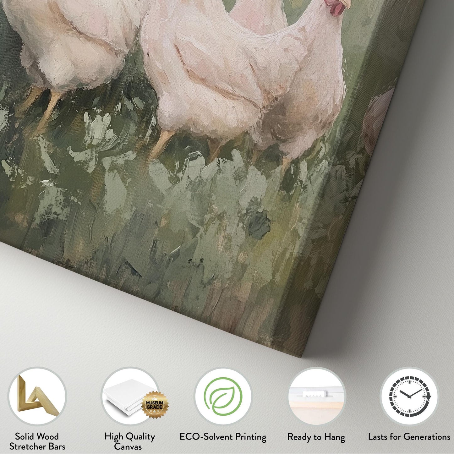 Rooster Farm Wall Art Rustic Farmhouse, Vertical Homestead Canvas Print, Chicken Coup Decor Canvas Art