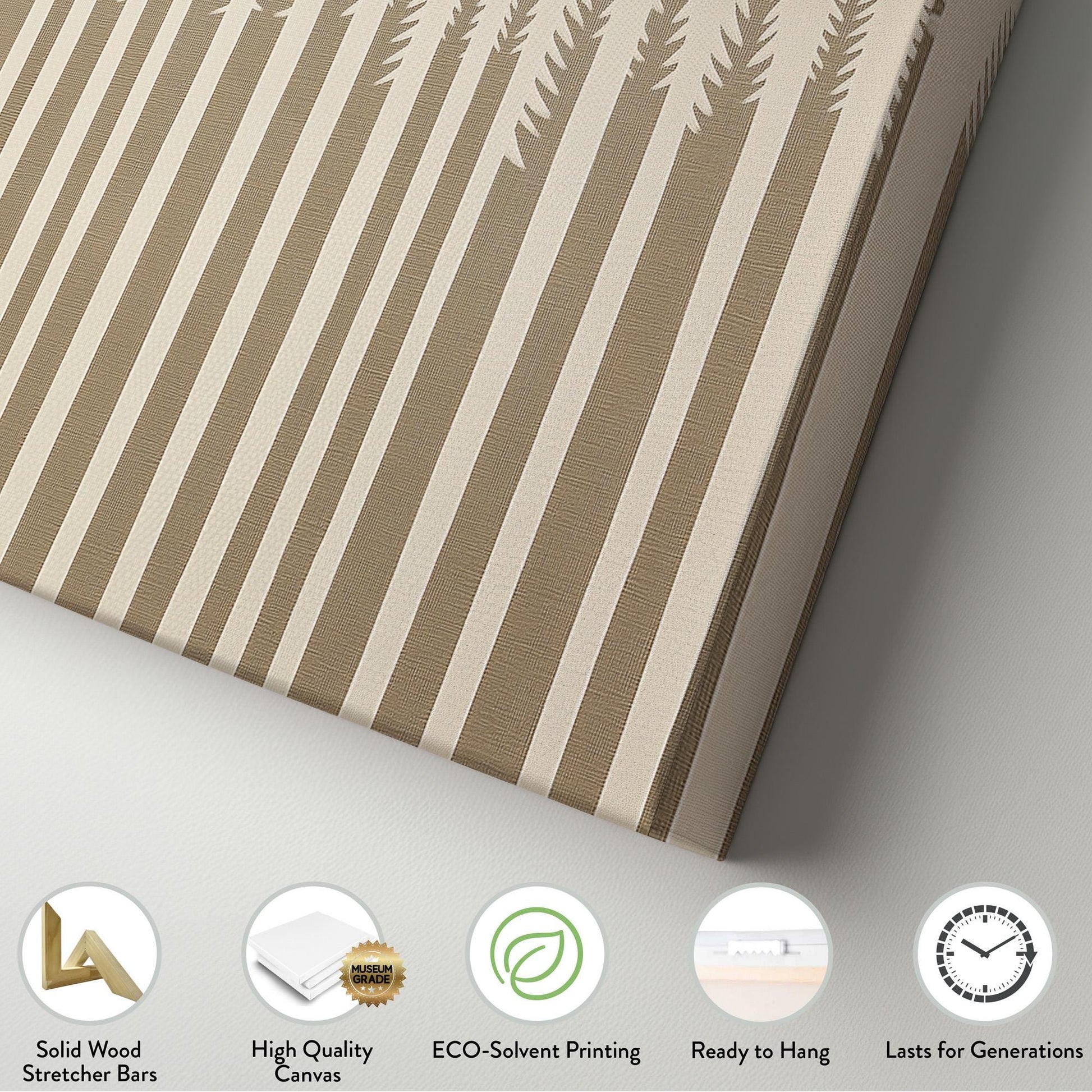 Timberline Serenity Wall Art For Bedroom, Horizontal Abstract Forest Canvas Print, Pine Forest Decor Canvas Art