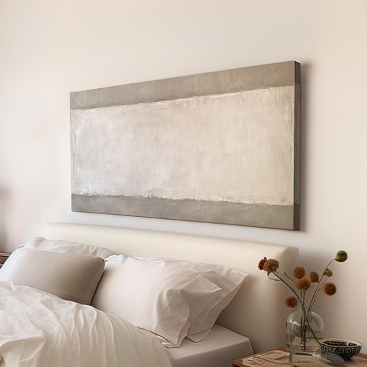 Neutral Beige And Grey Tones Abstract Personalized Panoramic Minimalist Colors, Panoramic Sand Shades Canvas Print, Moody Vibes Canvas Art