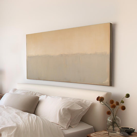 Calm Natural Landscape Wall Art Earthy Colors, Horizontal Sand Vibes Canvas Print, Abstract Decor Canvas Art