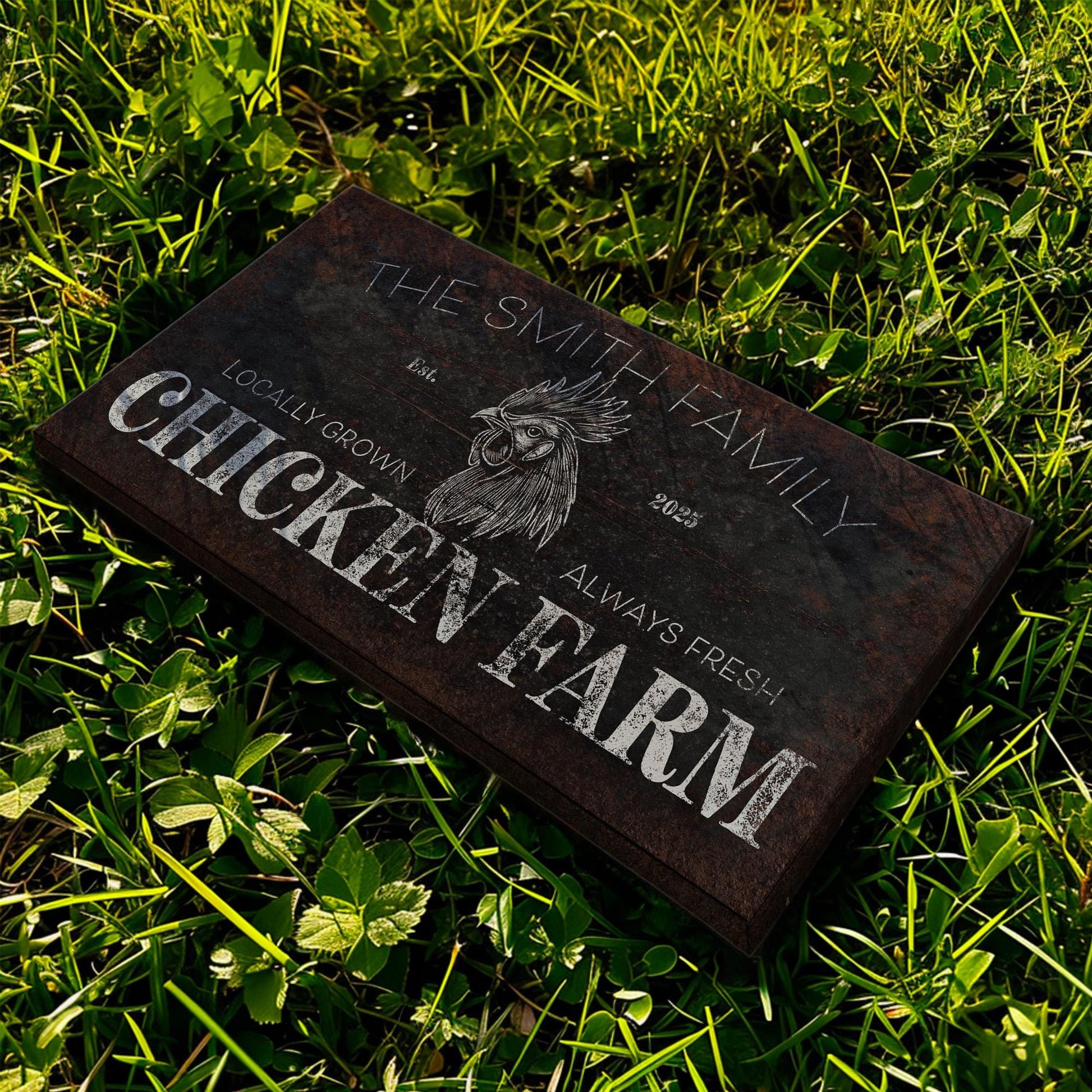 Rustic Rooster Farm Personalized Personalized Farm, Large Farm Fresh Canvas Print, Chicken Coop Decor Canvas Art