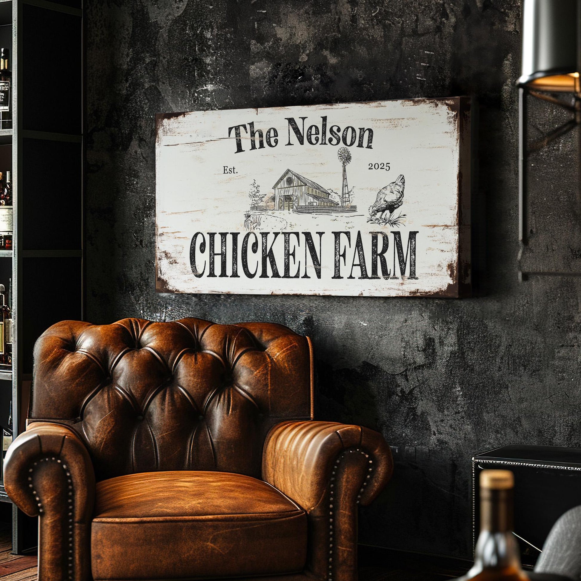 Rustic Chicken Farm Personalized Personalized Farm, Large Farm Fresh Canvas Print, Chicken Coop Decor Canvas Art