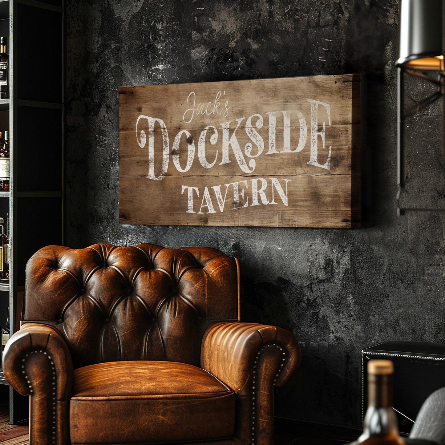Personalized Tavern Sign Personalized Maritime History, Large Saloon Canvas Print, Rustic Coastal Decor Canvas Art