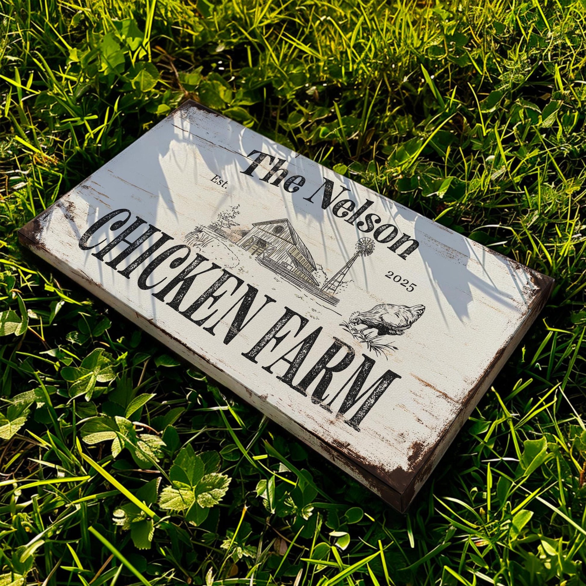 Rustic Chicken Farm Personalized Personalized Farm, Large Farm Fresh Canvas Print, Chicken Coop Decor Canvas Art