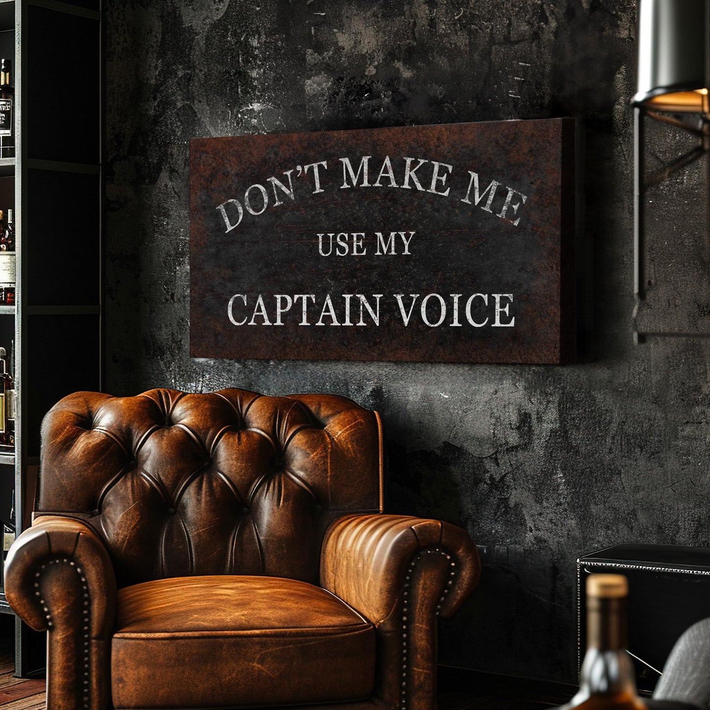Dont Make Me Use My Captain Voice Personalized Sassy Nautical, Large Rustic Pirate Canvas Print, Funny Captain Sign Decor Canvas Art