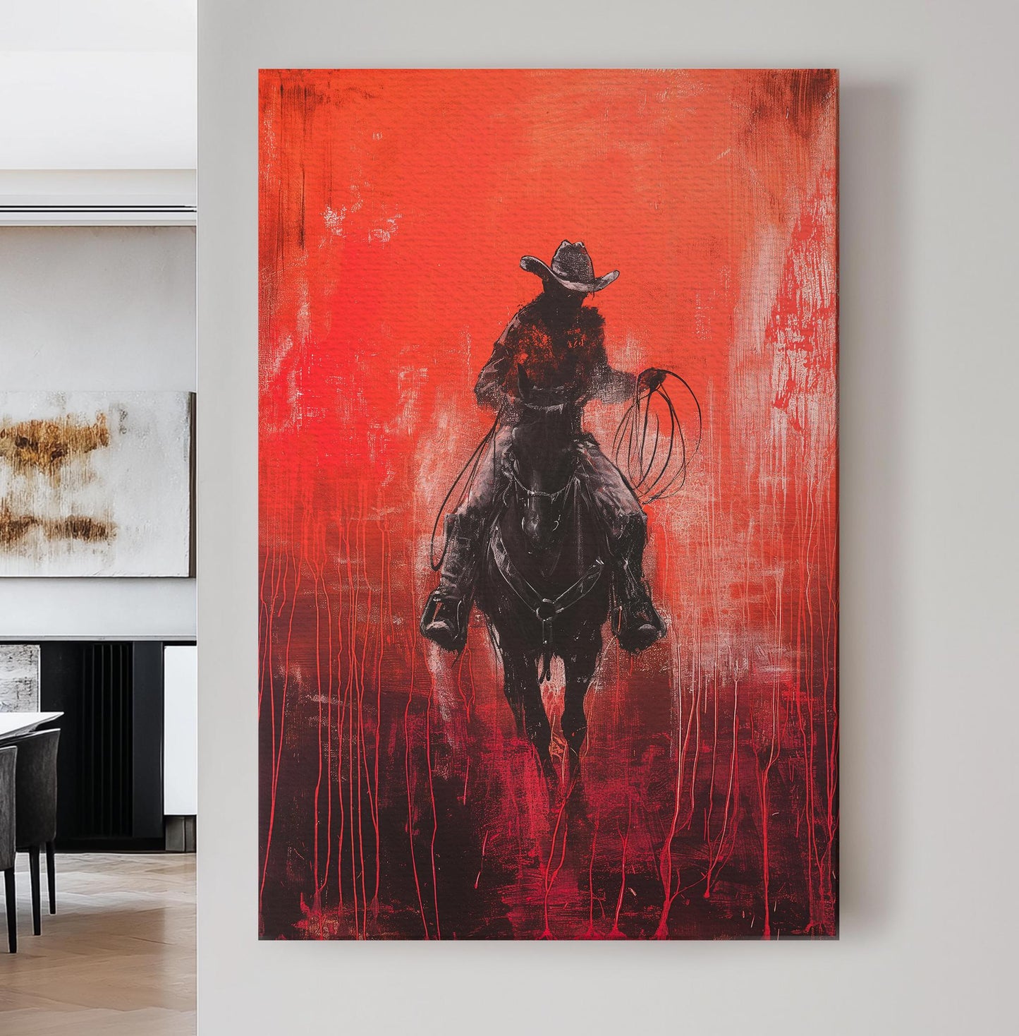 Howling Fox Harmony Canvas Art Abstract Print Bohemian Wall Art For Living Room Sunlit Amber Art Wildlife Decor Vertical Canvas