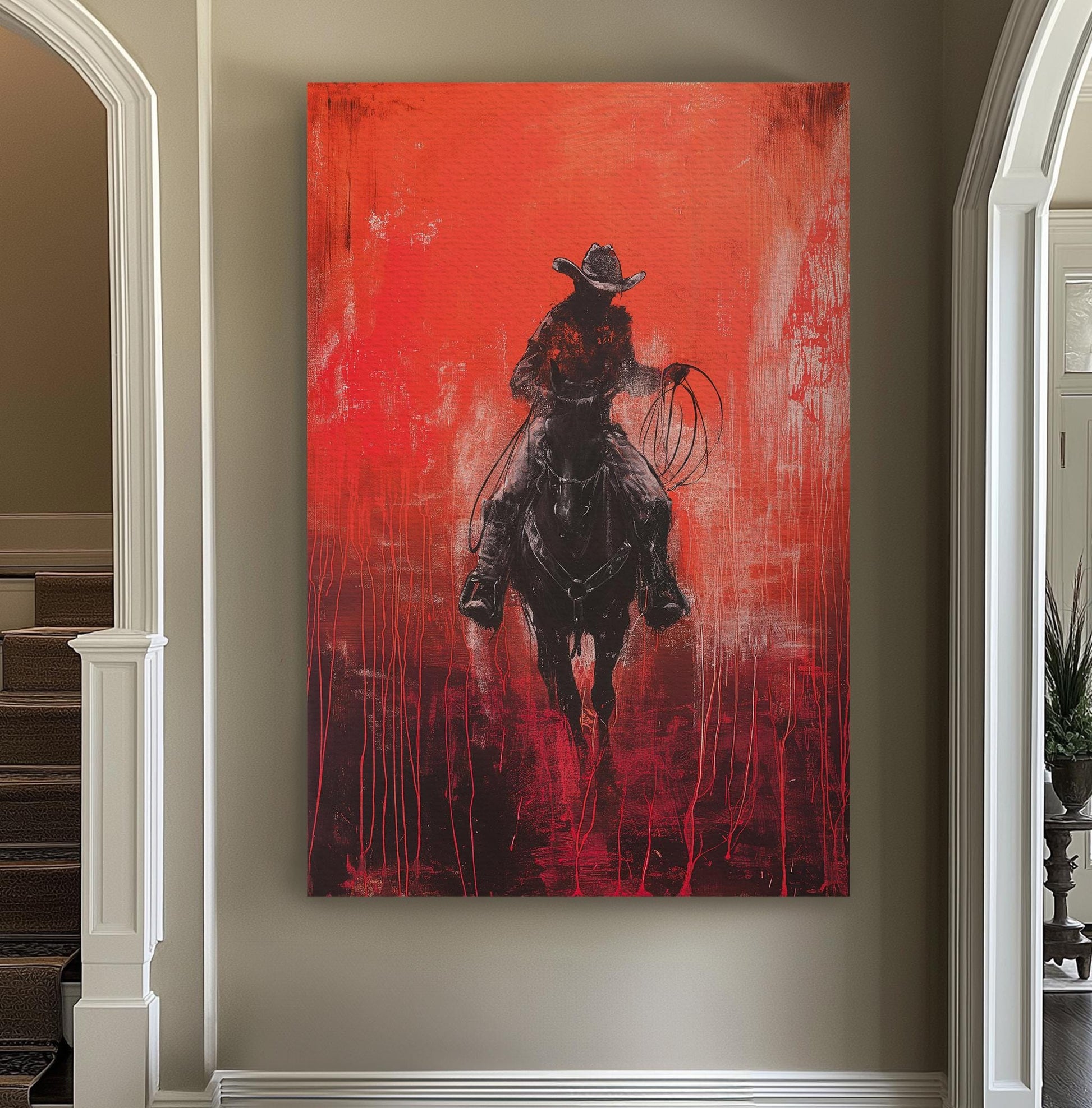 Howling Fox Harmony Canvas Art Abstract Print Bohemian Wall Art For Living Room Sunlit Amber Art Wildlife Decor Vertical Canvas