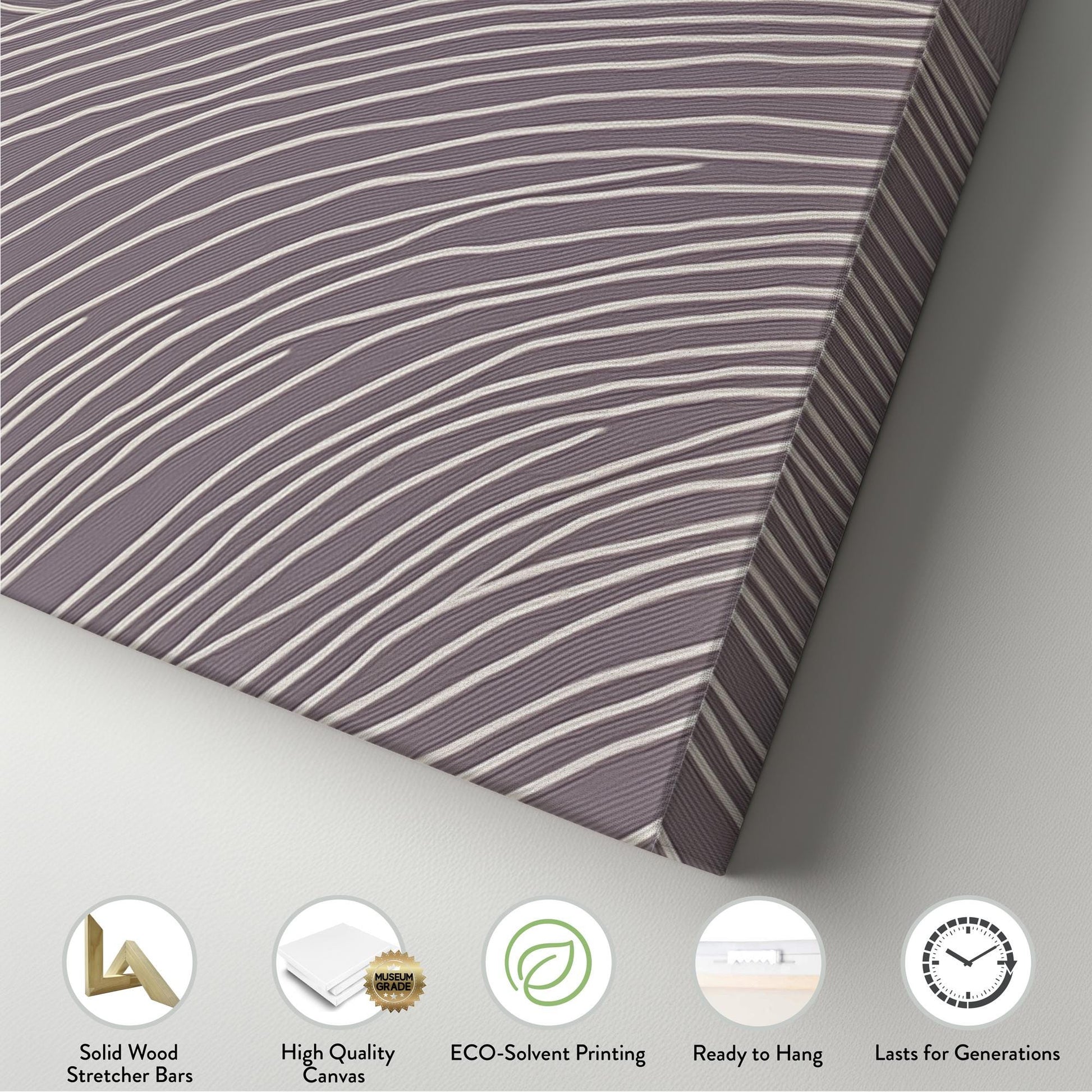 Winding Waves Canvas Art Abstract Print Minimalist Wall Art For Bedroom Lilac Haze Art Line Decor Panoramic Wall Art