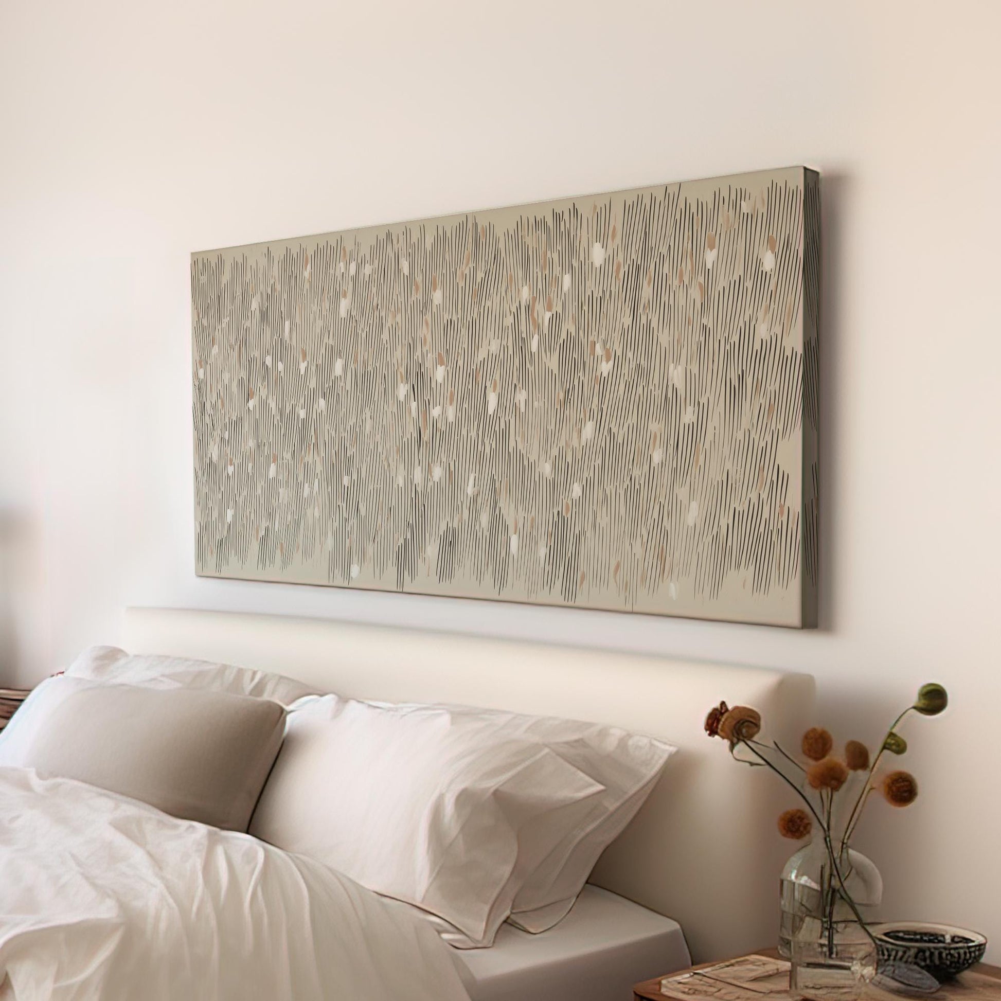 Vertical Harmony Canvas Art | Abstract Print | Modern Wall Art For Living Room | Sandstone Art | Line Pattern Decor Horizontal Art