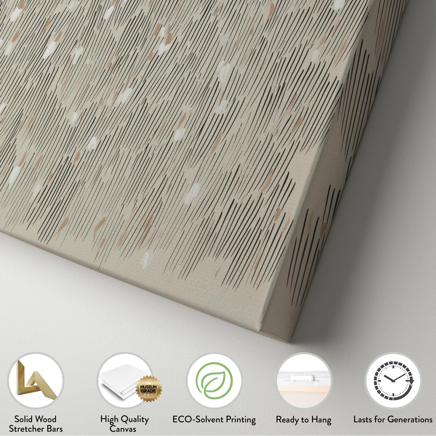 Vertical Harmony Canvas Art | Abstract Print | Modern Wall Art For Living Room | Sandstone Art | Line Pattern Decor Horizontal Art