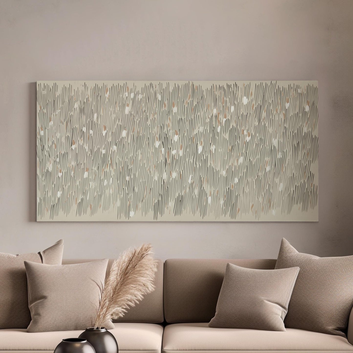 Vertical Harmony Canvas Art | Abstract Print | Modern Wall Art For Living Room | Sandstone Art | Line Pattern Decor Horizontal Art