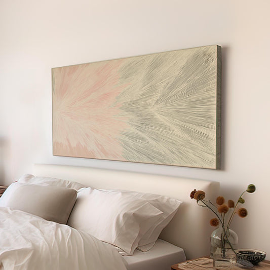 Radiant Threads Canvas Art | Abstract Print | Modern Wall Art For Living Room | Blush Linen Art | Abstract Texture Decor Horizontal Art