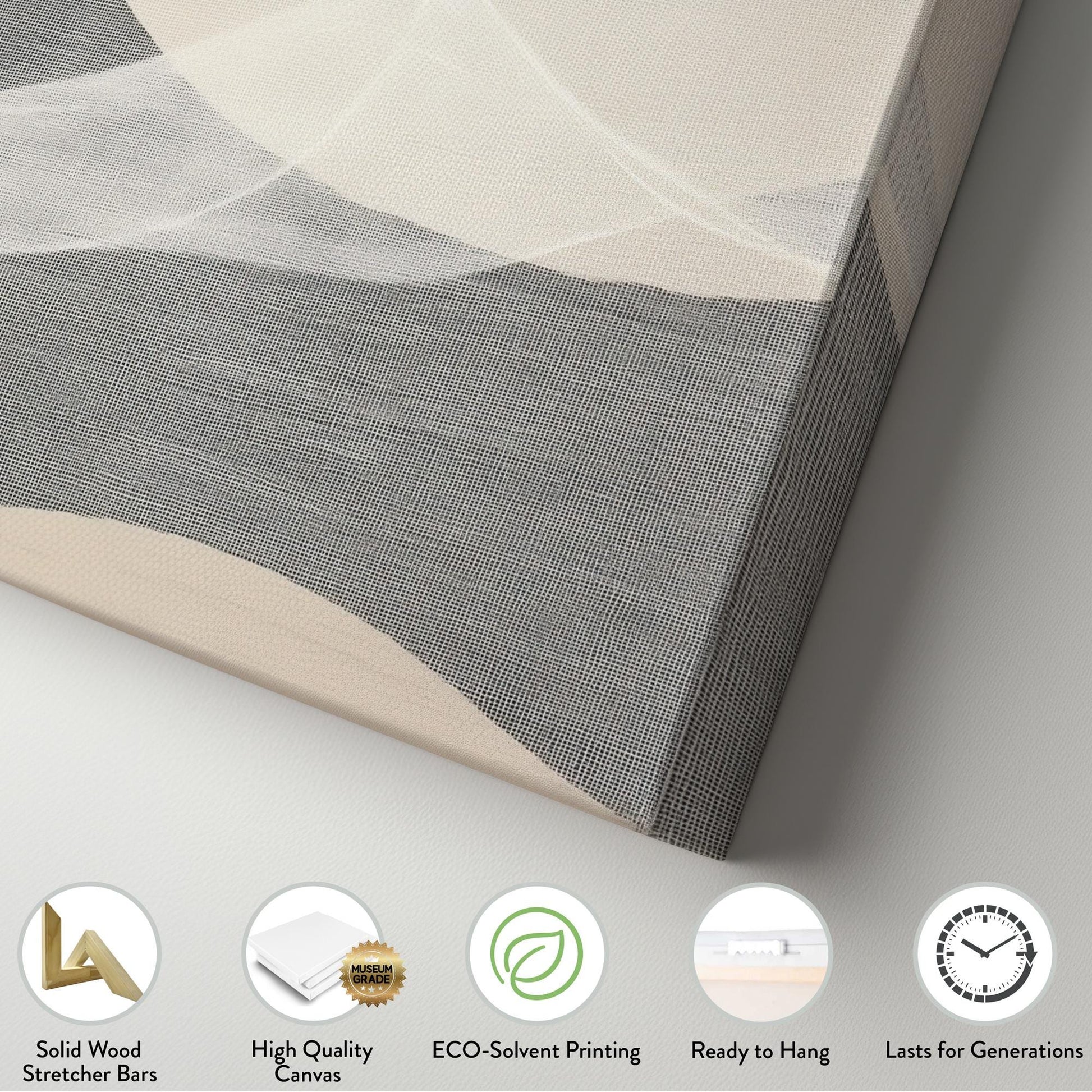 Serene Waves Canvas Art | Abstract Print | Minimalist Wall Art For Living Room | Mystic Gray Art | Flowing Design Decor Horizontal Art