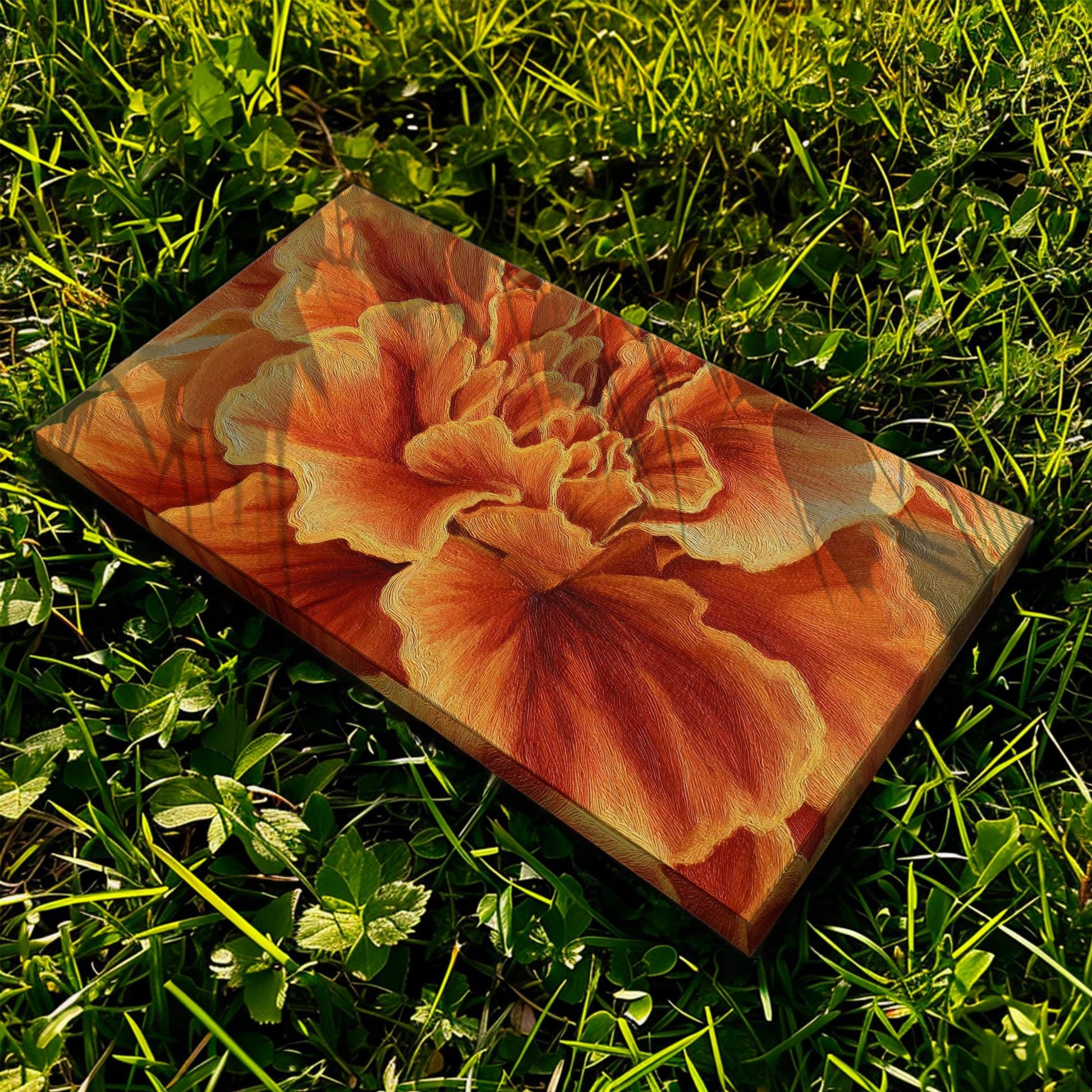 Fiery Petals Canvas Print: Impressionistic Floral Wall Art