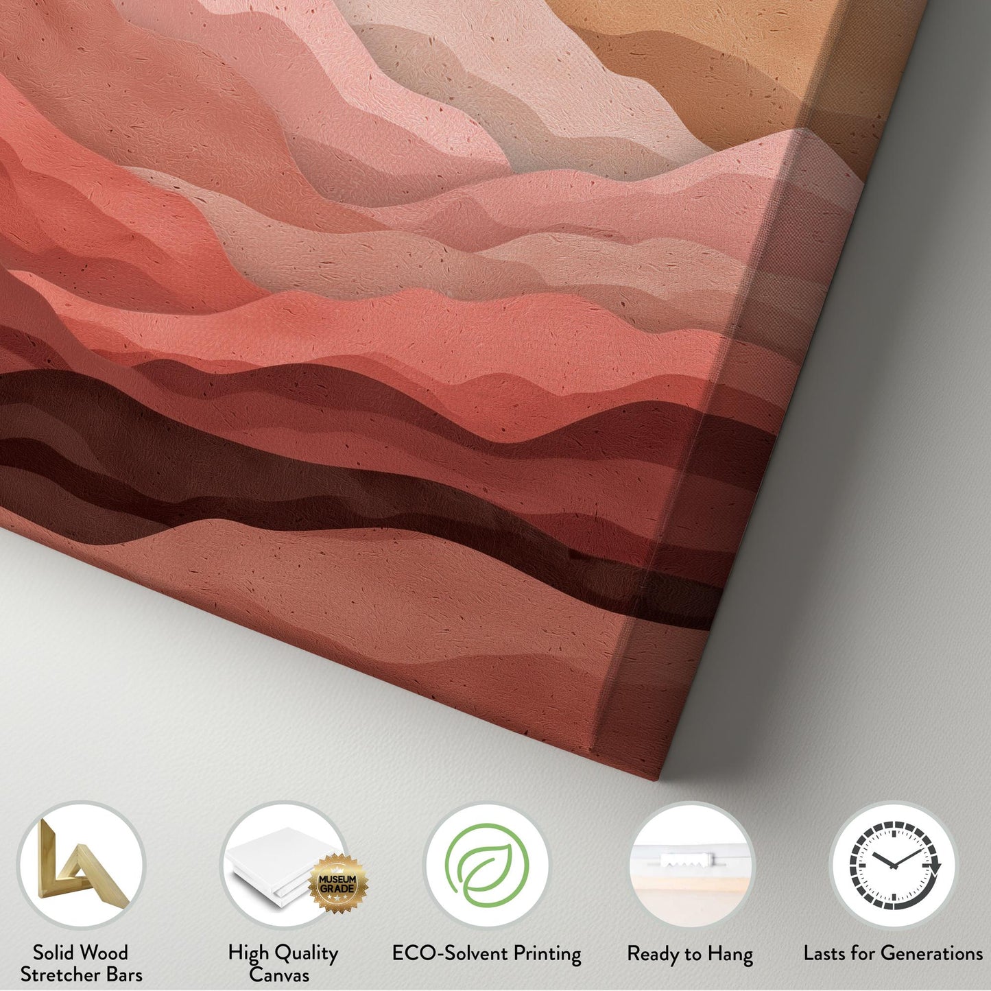 Abstract Mountain Canvas Art: Ethereal Dusk Landscape Print