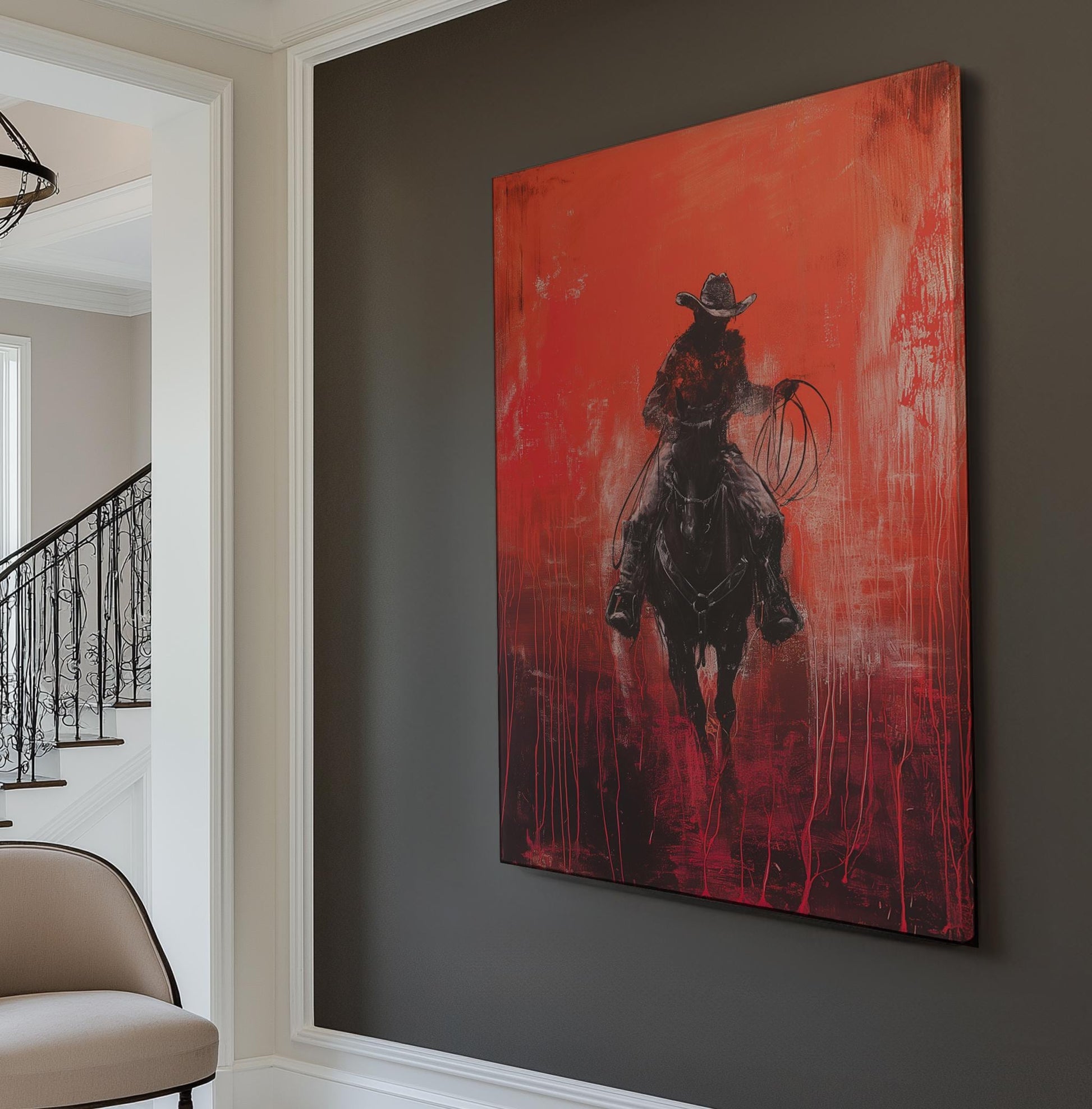 Howling Fox Harmony Canvas Art Abstract Print Bohemian Wall Art For Living Room Sunlit Amber Art Wildlife Decor Vertical Canvas