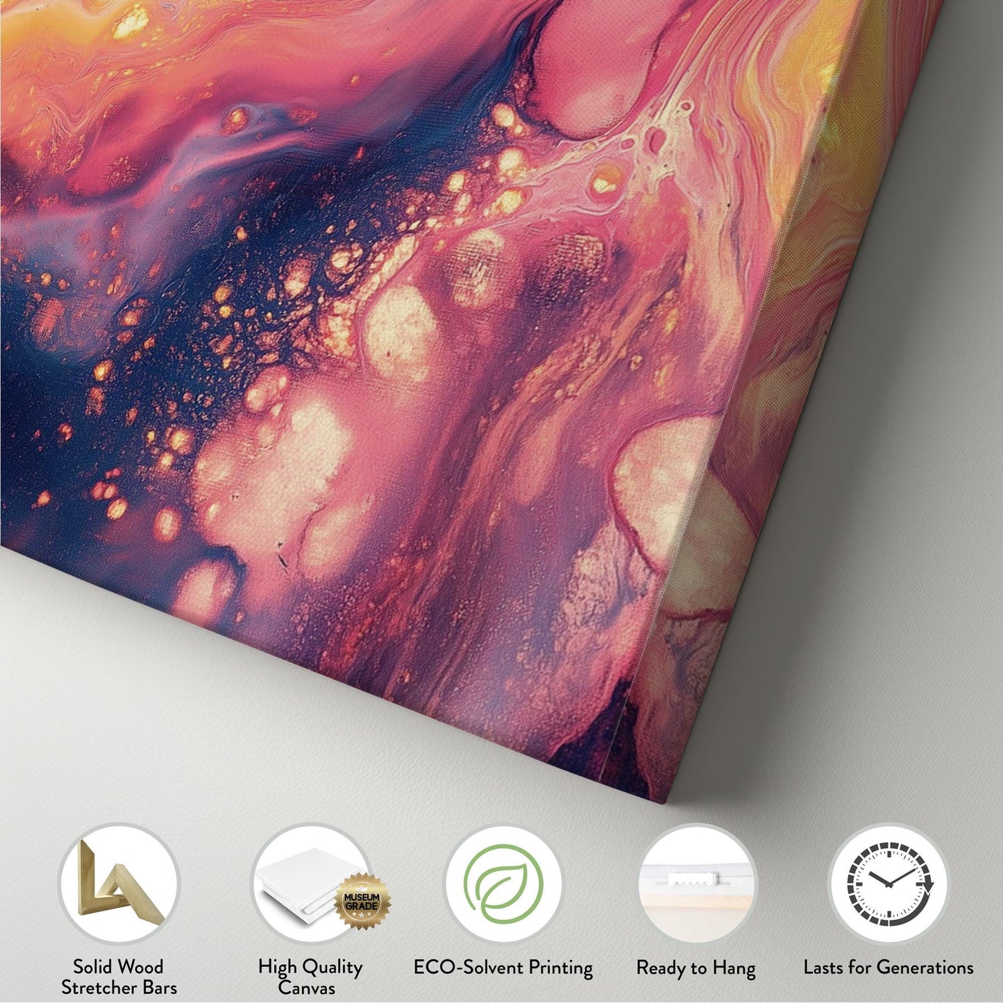 Ethereal Flow Canvas Art Abstract Expressionism Print Modern Wall Art For Living Room Cosmic Coral Art Fluid Motion Decor Panoramic Wall Art