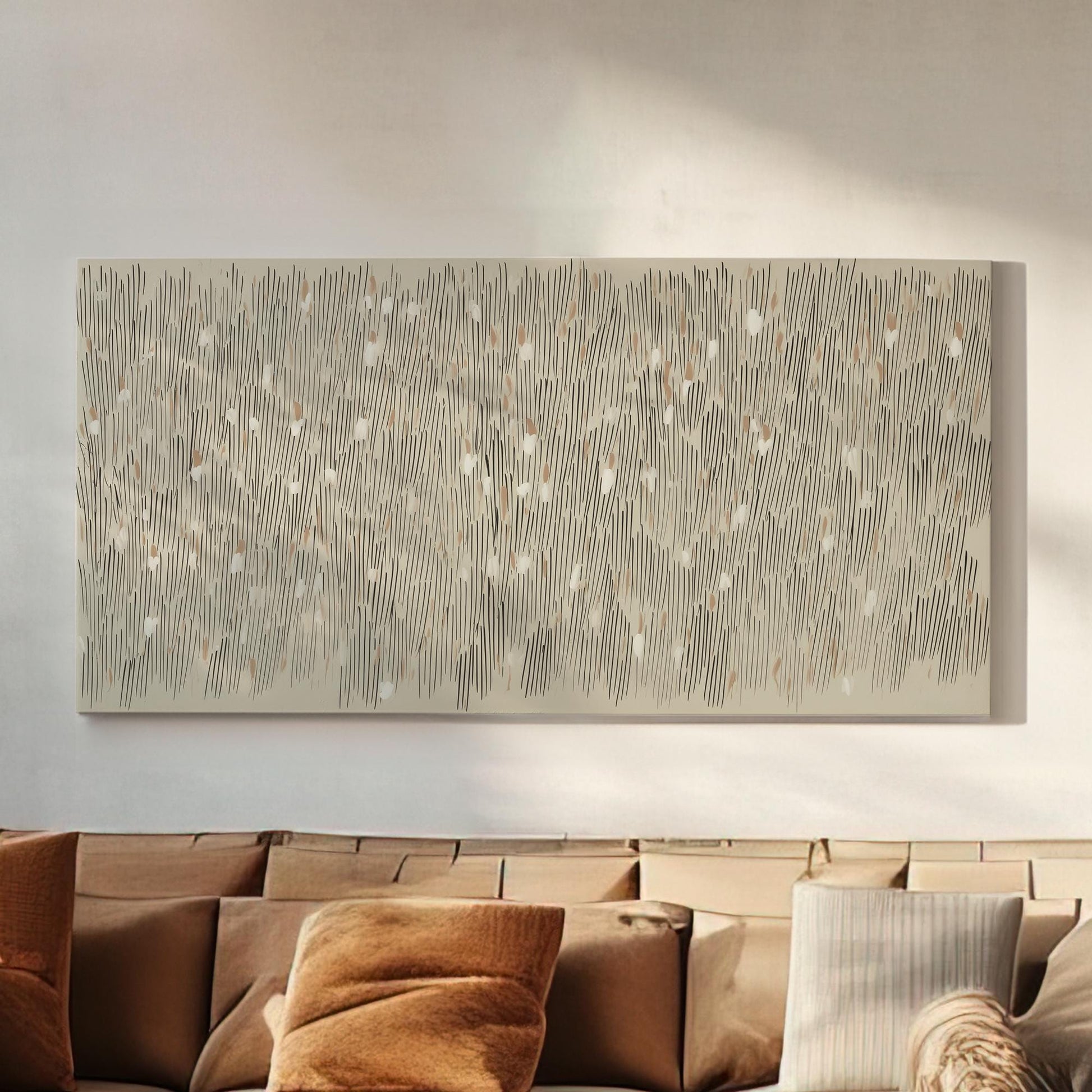 Vertical Harmony Canvas Art | Abstract Print | Modern Wall Art For Living Room | Sandstone Art | Line Pattern Decor Horizontal Art