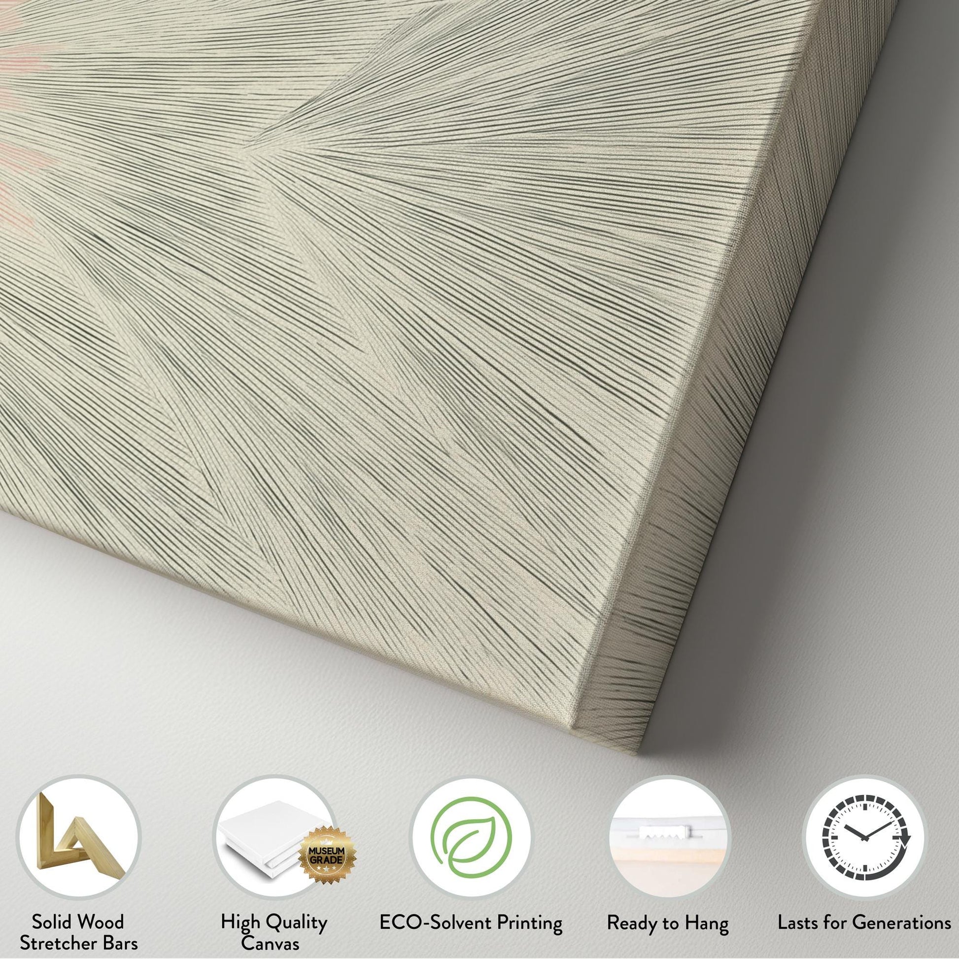 Radiant Threads Canvas Art | Abstract Print | Modern Wall Art For Living Room | Blush Linen Art | Abstract Texture Decor Horizontal Art