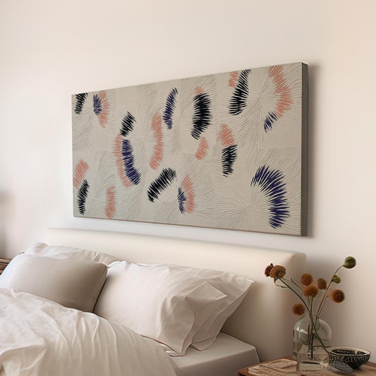 Ethereal Ridges Canvas Art | Abstract Texture Print | Modern Wall Art For Living Room | Whispering Blush Art | Textured Pattern Decor Art