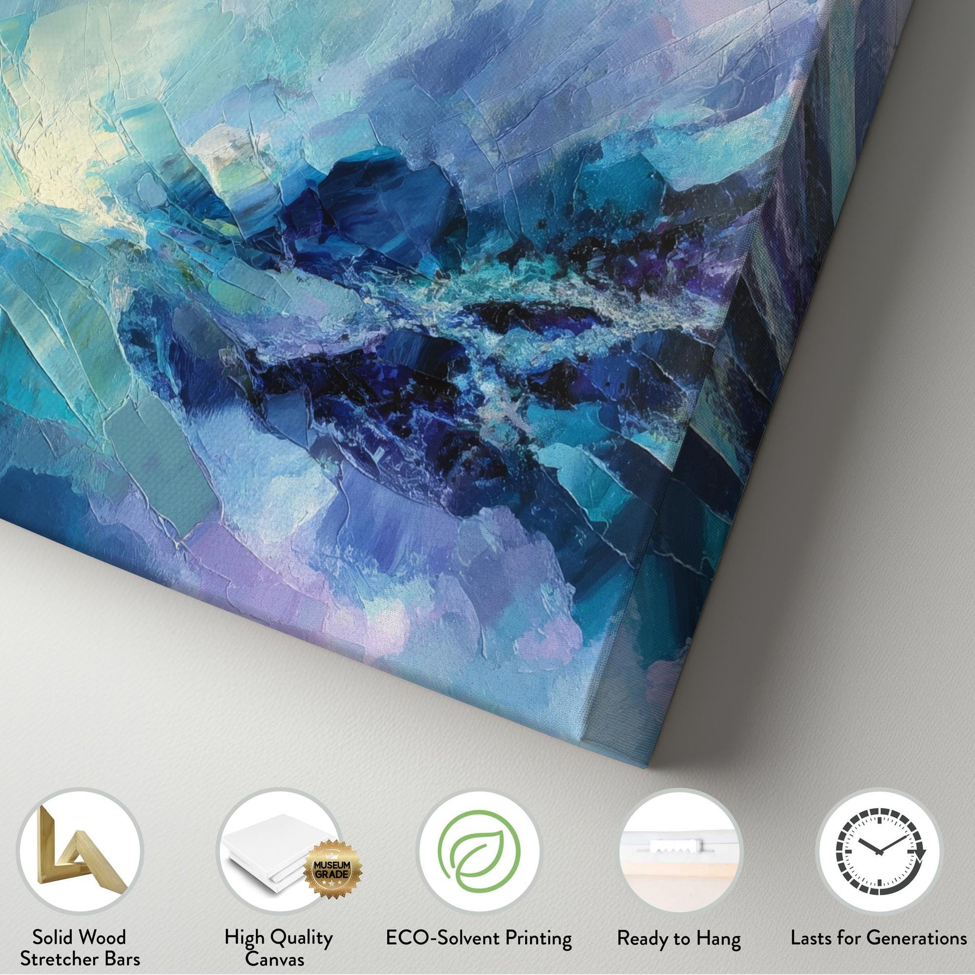 Ethereal Horizon Canvas Art | Abstract Print | Modern Wall Art For Living Room | Celestial Azure Art | Landscape Decor Horizontal Art