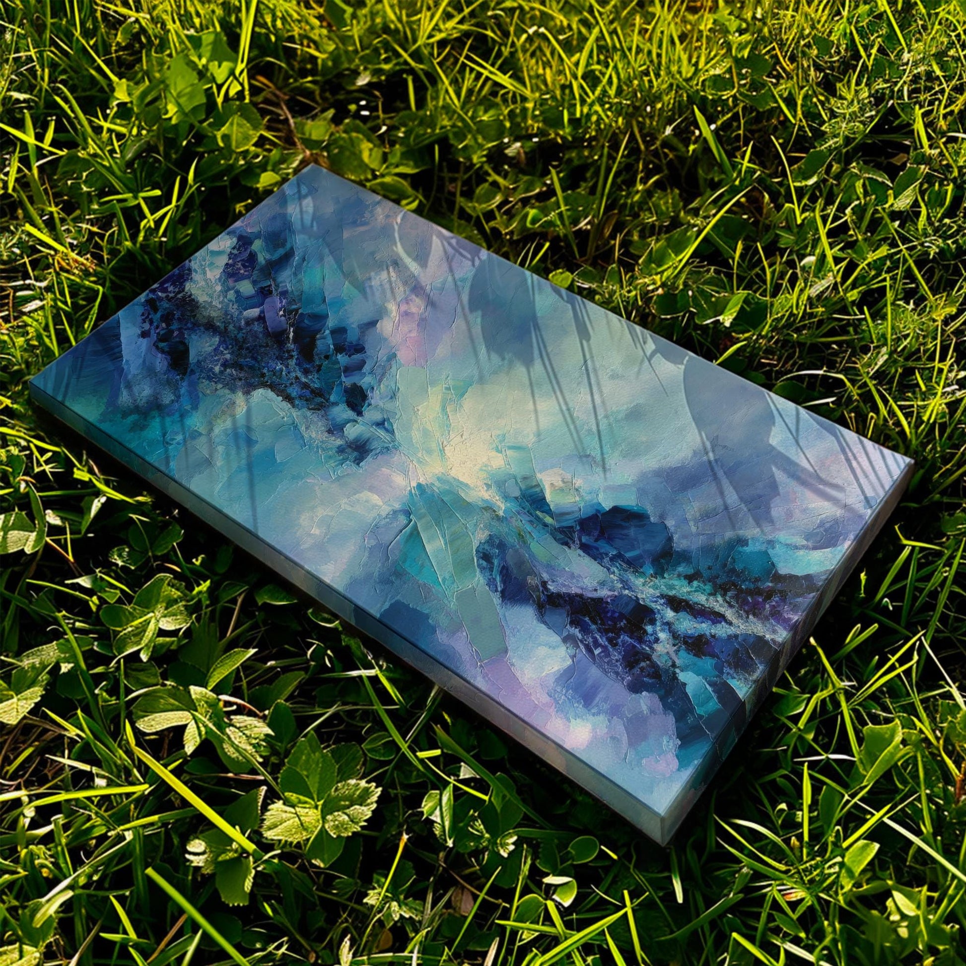 Ethereal Horizon Canvas Art | Abstract Print | Modern Wall Art For Living Room | Celestial Azure Art | Landscape Decor Horizontal Art