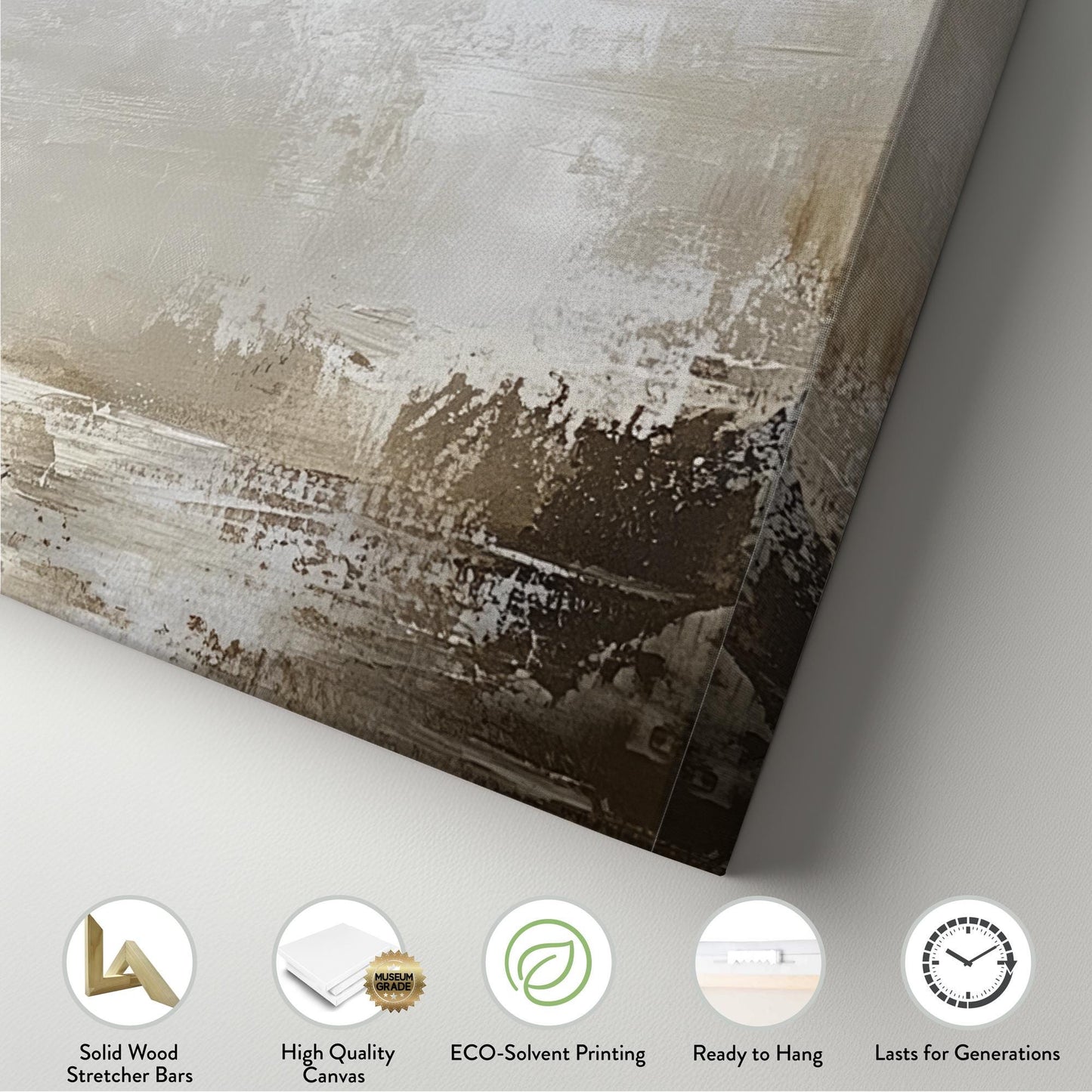 Abstract Seascape Canvas Art | Impasto Palette Knife Print | Tranquil Scandinavian Wall Art For Living Room Panoramic Wall Art