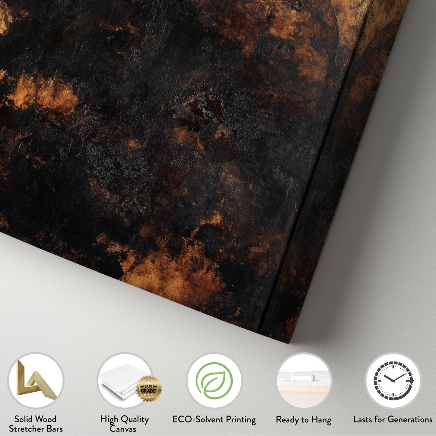 Dragons Perch Canvas Art | Impasto Print | Bohemian Wall Art For Living Room | Burnt Sienna Obsidian Art | Fantasy Decor Long Vertical Art