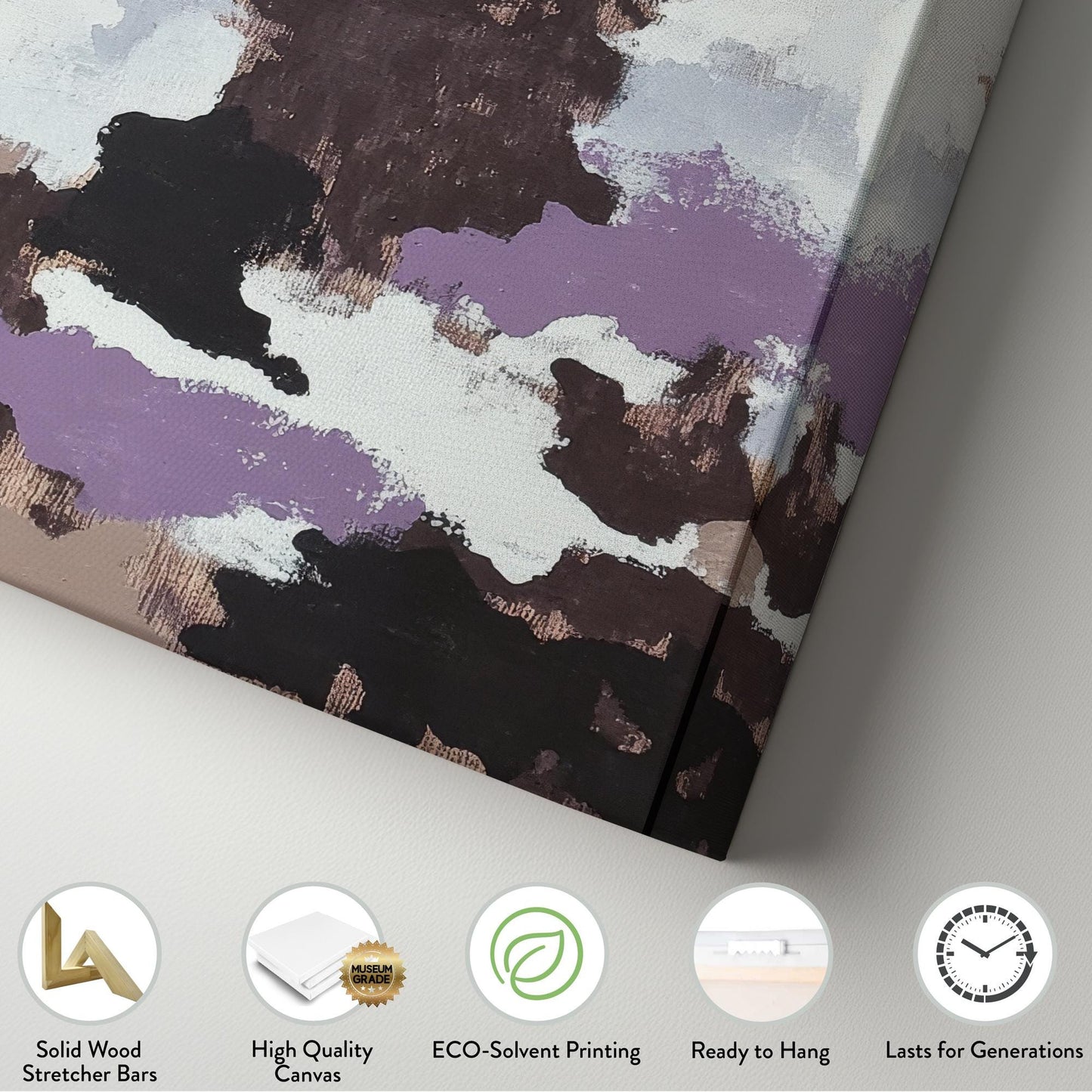 Abstract Cloud Nine Canvas Art | Impasto Print | Biophilic Wall Art For Living Room | Silver Sage and Dove Grey Art Long Vertical Art