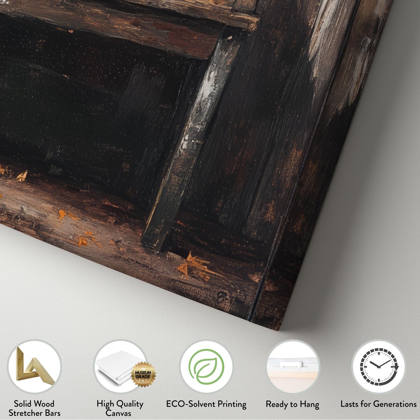 Autumnal Harvest Pumpkins Canvas Art | Impasto Palette Knife Print | Rustic Farmhouse Wall Art For Living Room Square Canvas Art