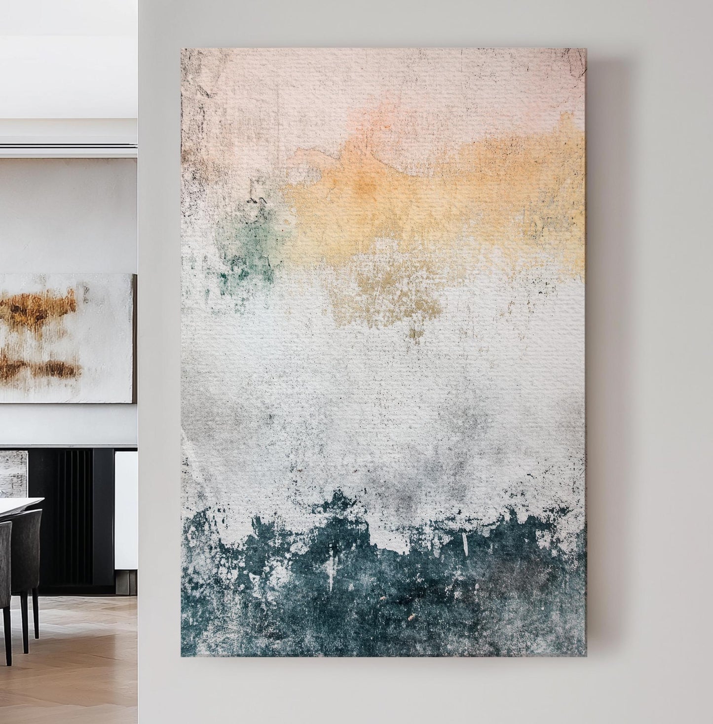 Textured Wall Canvas Art | Abstract Grunge Print | Bohemian Wall Art For Living Room | Smoky Quartz Art Vertical Canvas