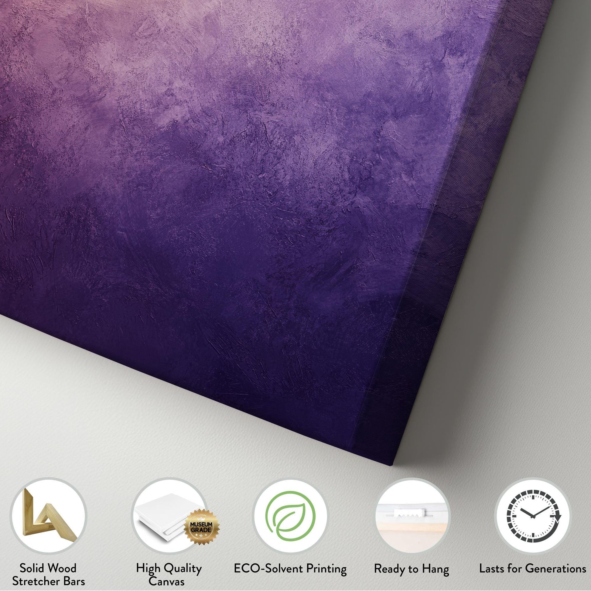 Textured Ombre Canvas Art | Impasto Painting Print | Bohemian Wall Art For Living Room | Amethyst Toasted Almond Art Vertical Canvas