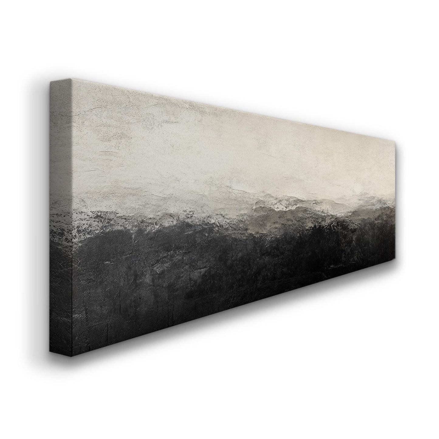 Textural Landscape Canvas Art | Impasto Palette Knife Print | Modern Minimalist Wall Art For Living Room Panoramic Wall Art