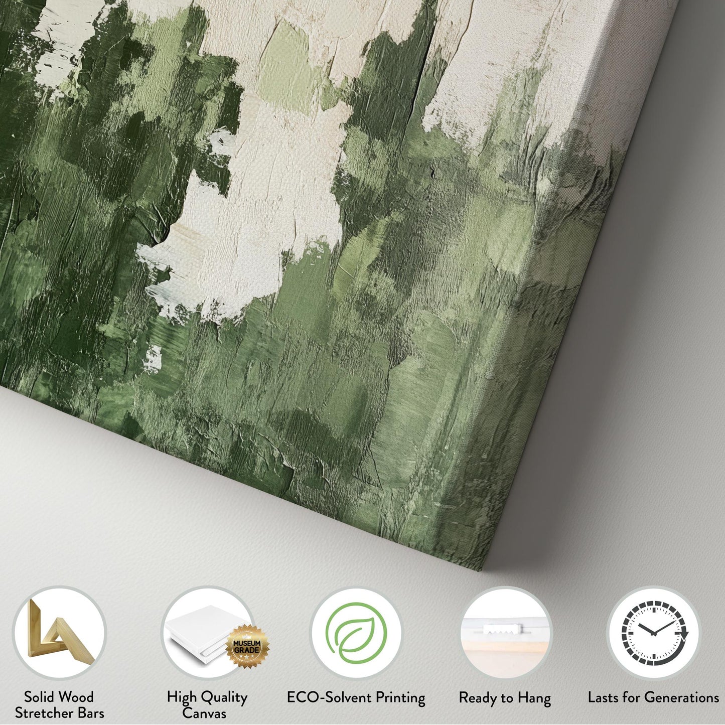 Textural Impasto Canvas Art | Abstract Expressionist Print | Biophilic Wall Art For Living Room Vertical Canvas