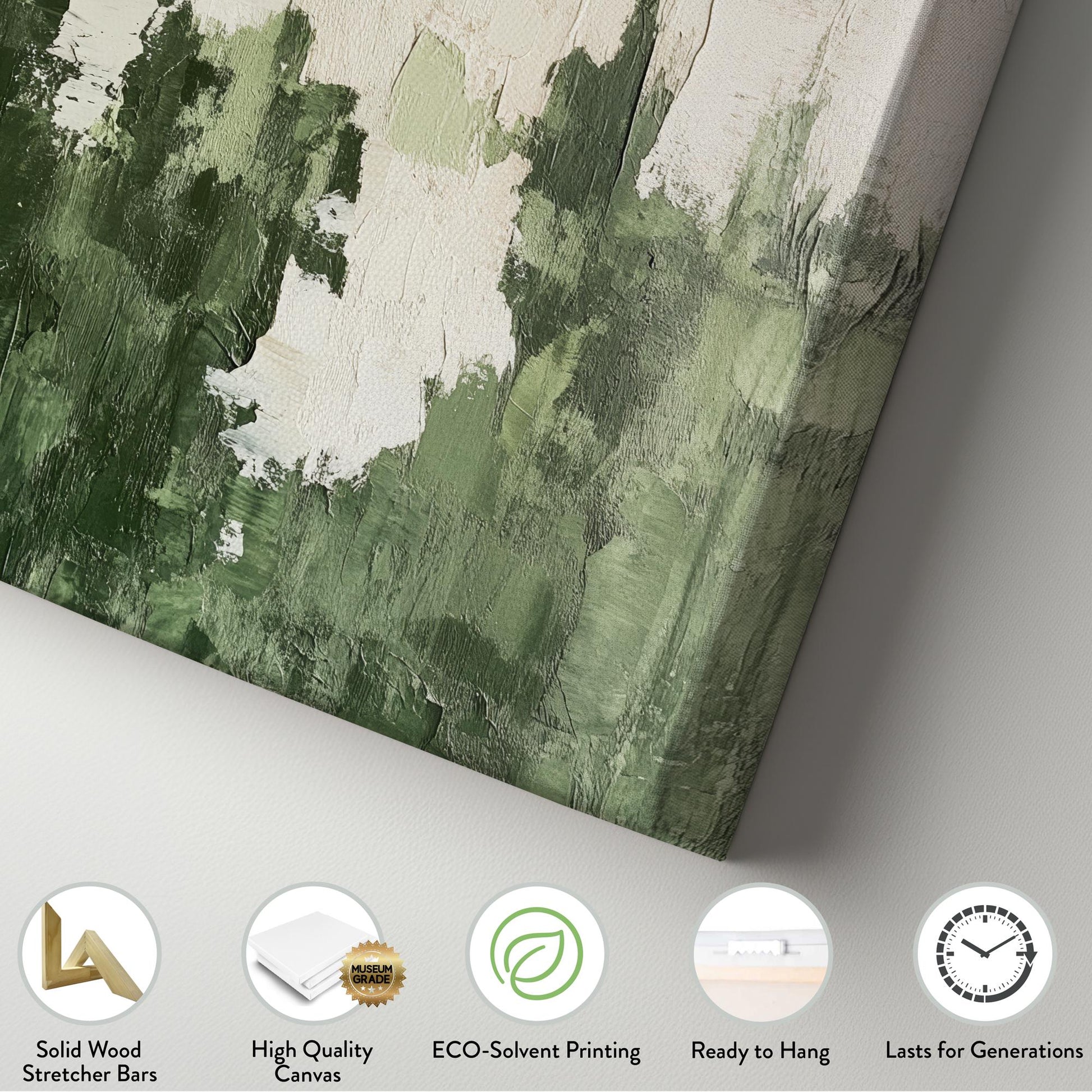 Textural Impasto Canvas Art | Abstract Expressionist Print | Biophilic Wall Art For Living Room Vertical Canvas