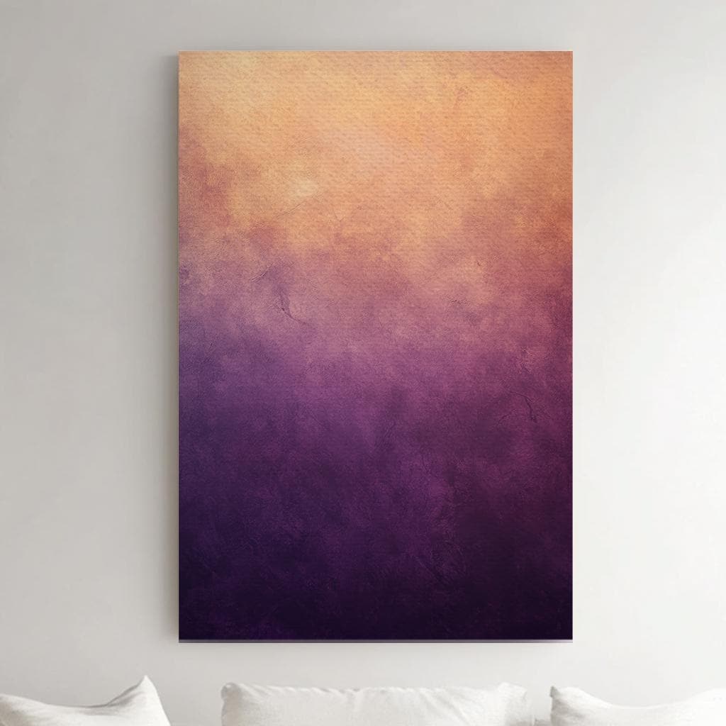 Sunset Hues Canvas Art | Ombre Textured Print | Bohemian Wall Art For Living Room | Amethyst Dusk Art Vertical Canvas