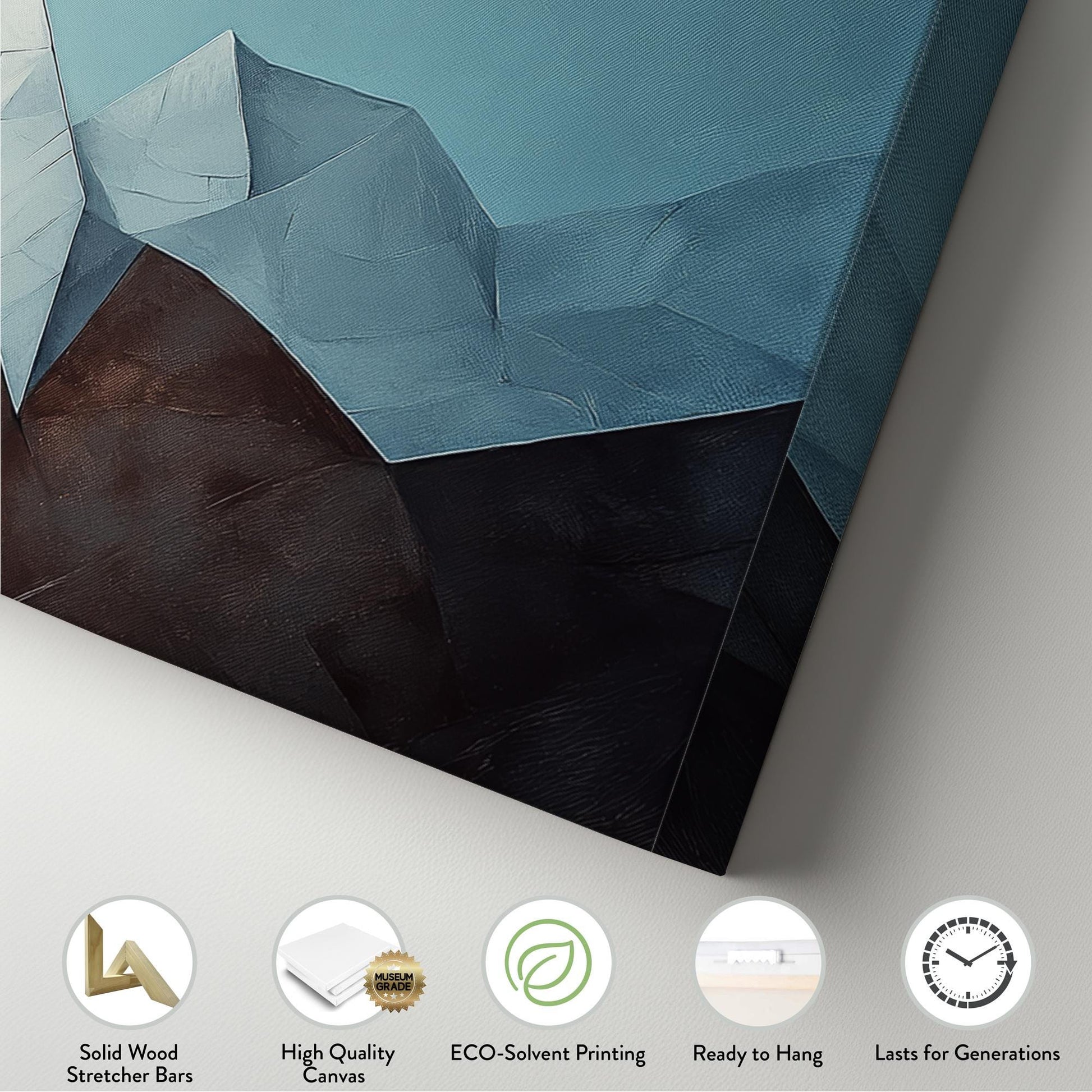 Serene Mountain Range Canvas Art | Impasto Print | Minimalist Wall Art For Living Room | Celestial Blue Redwood Art Panoramic Wall Art