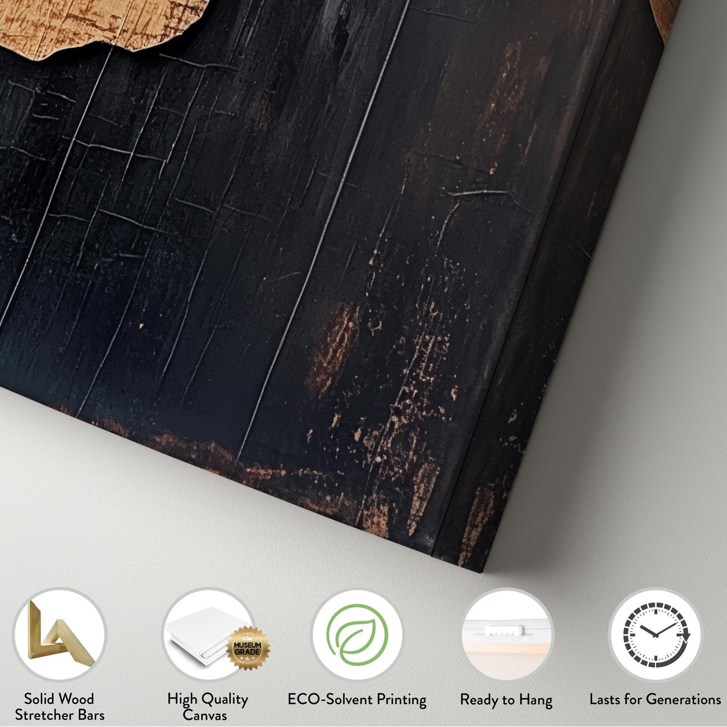 Mountain Range Canvas Art | Textured Impasto Print | Bohemian Wall Art For Living Room | Desert Sunset Art Square Canvas Art