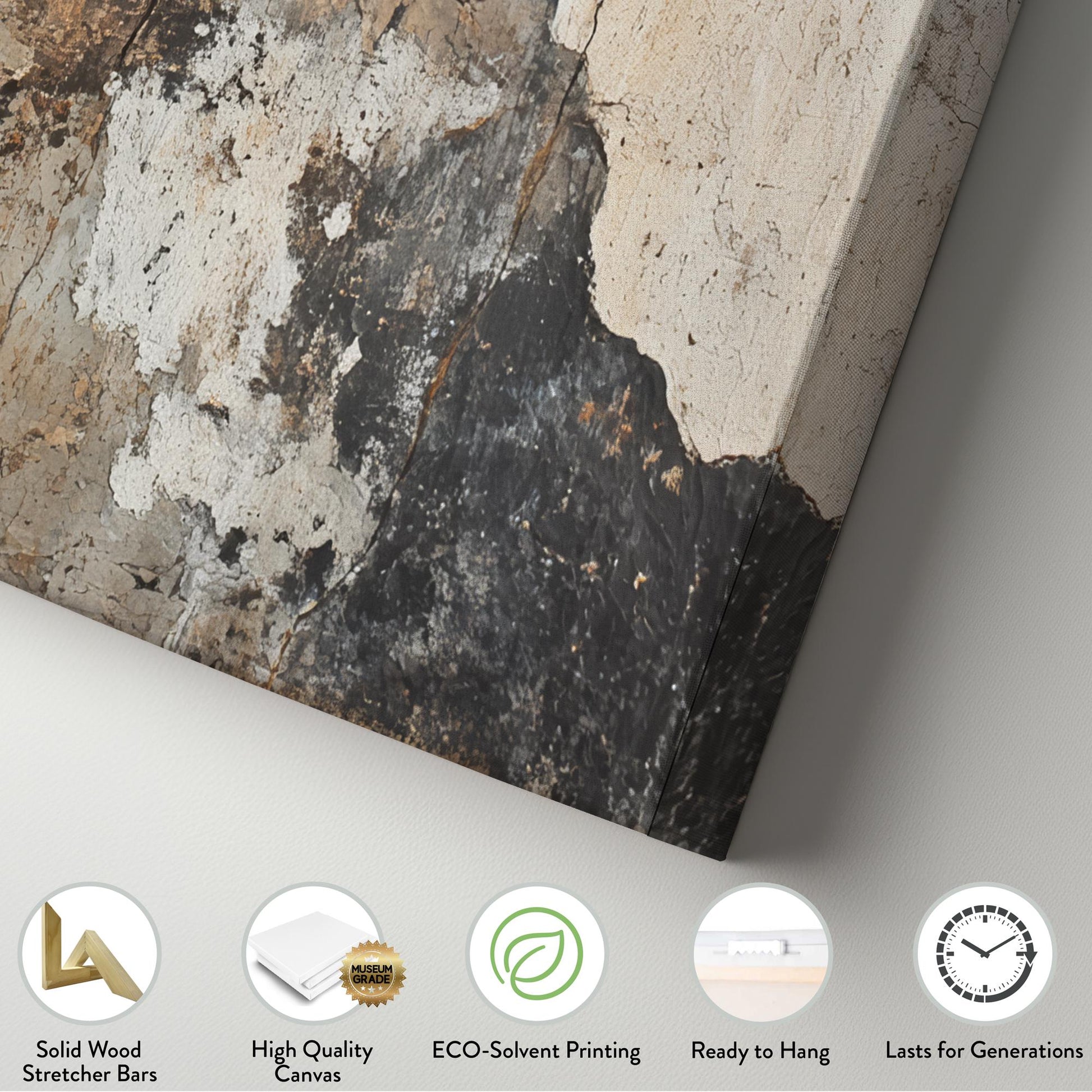 Mountain Goats Canvas Art | Distressed Textured Print | Eclectic Wall Art For Living Room | Sandstone Charcoal Art Square Canvas Art