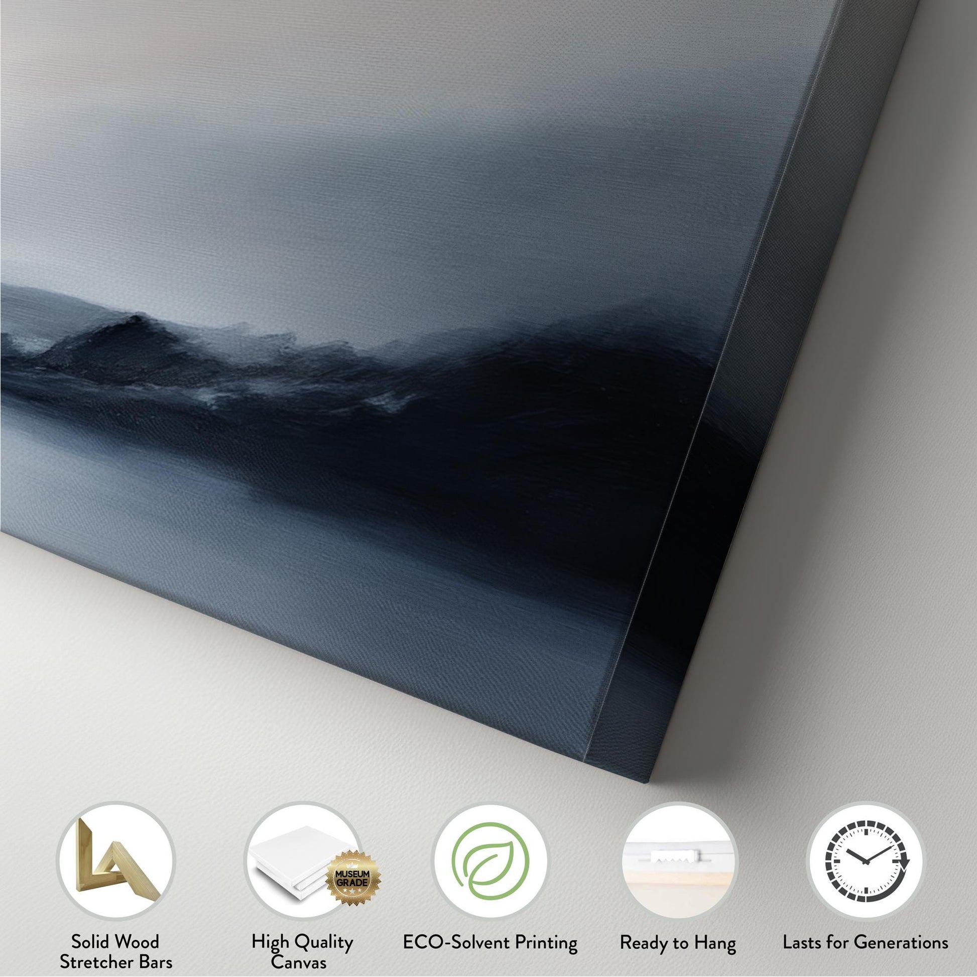 Serene Landscape Canvas Art | Impressionistic Oil Print | Tranquil Minimalist Wall Art For Living Room Panoramic Wall Art