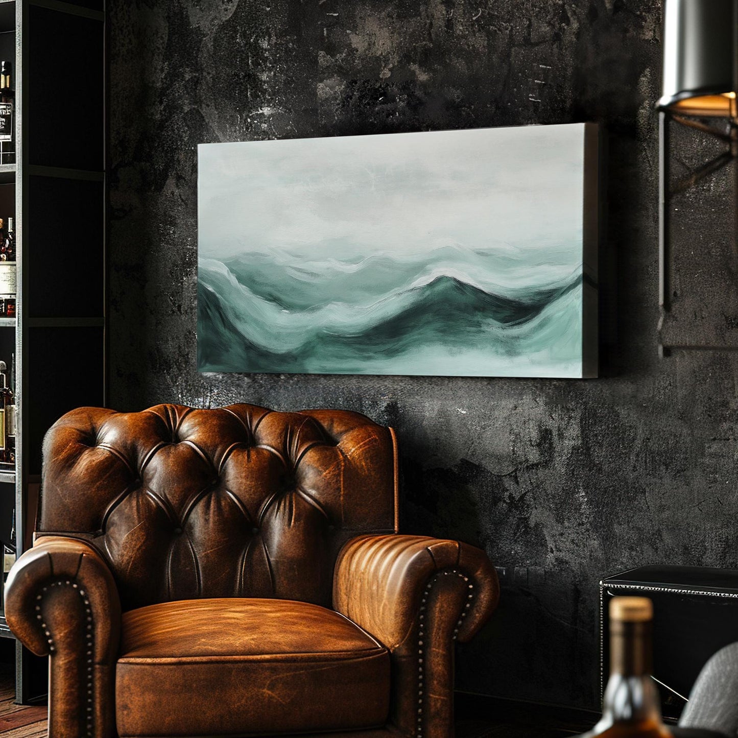 Serene Landscape Canvas Art | Abstract Impressionism Print | Minimalist Wall Art For Living Room | Seafoam Silver Sage Art Horizontal Art