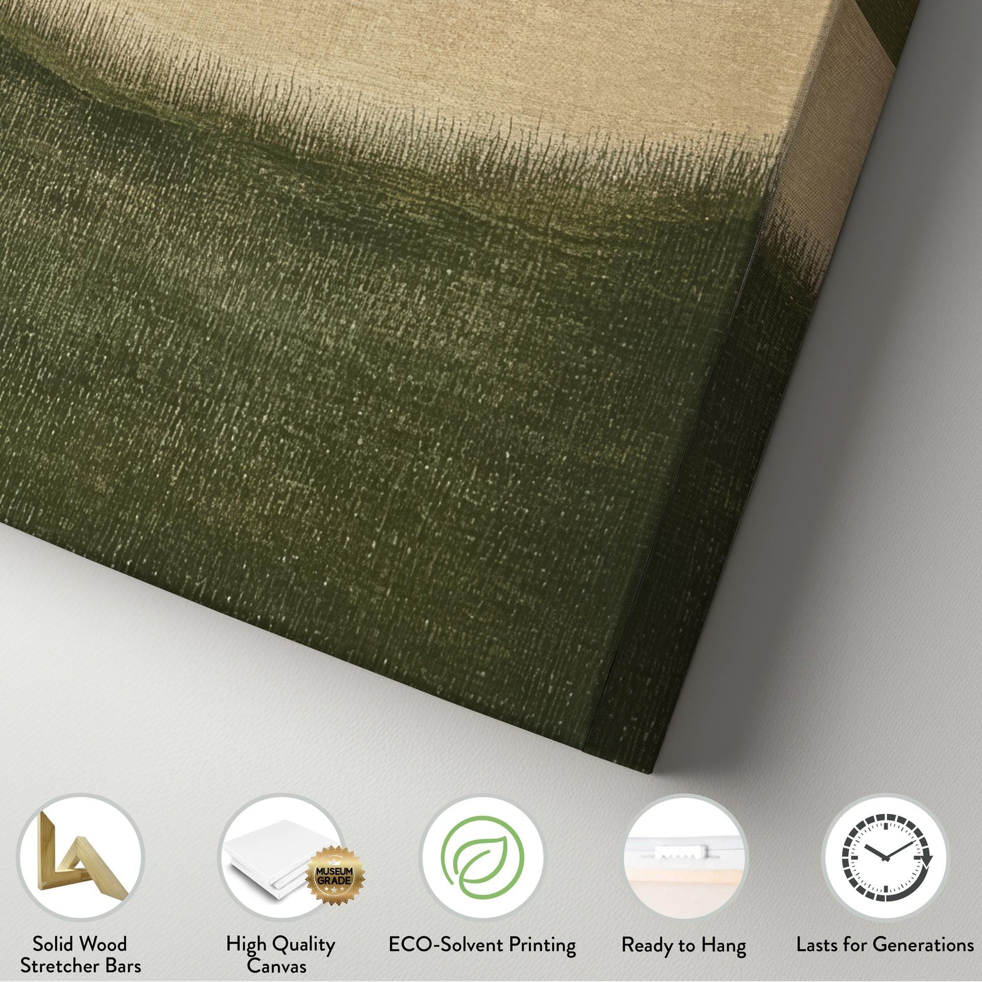 Serene Landscape Canvas Art | Abstract Impressionism Print | Biophilic Wall Art For Living Room | Sagebrush and Oyster Art Square Canvas Art