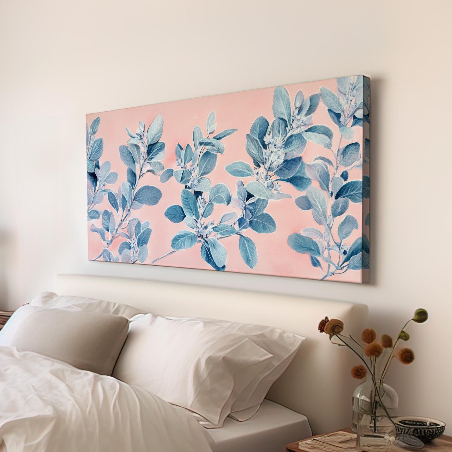 Serene Botanicals Canvas Art | Watercolor Botanical Print | Tranquil Zen Wall Art For Living Room Horizontal Art