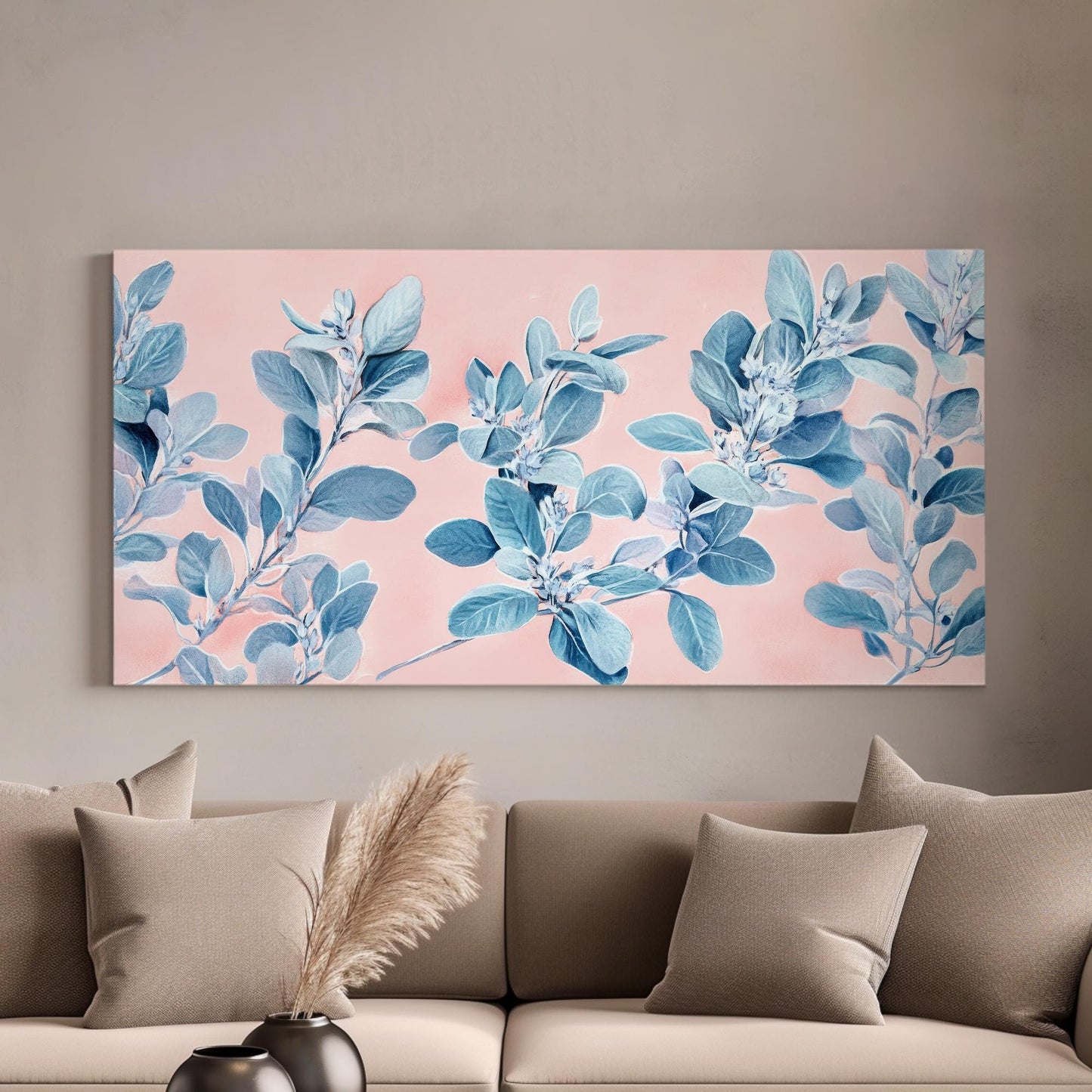Serene Botanicals Canvas Art | Watercolor Botanical Print | Tranquil Zen Wall Art For Living Room Horizontal Art